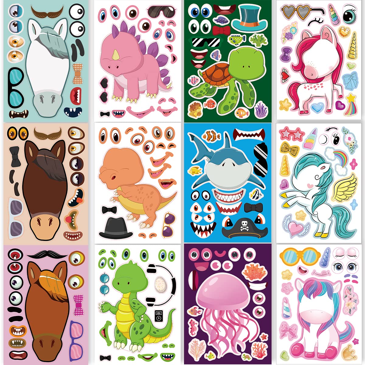 24-Sheet Make-Your-Own Face Sticker Activity Kit