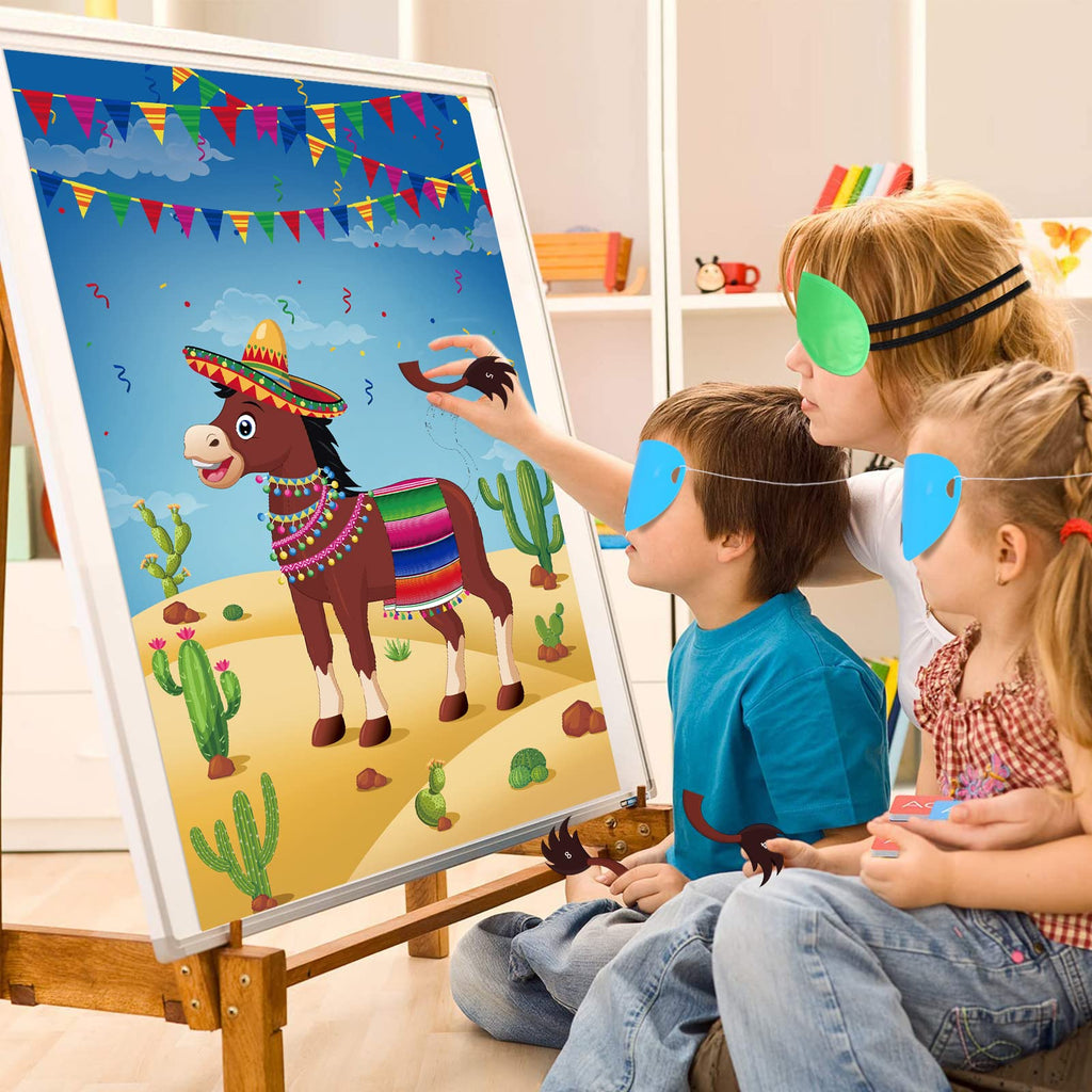 Pin the Tail on the Donkey Party Game with 50 Tails