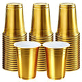 100-Pack 16 oz Gold Metallic Disposable Party Cups