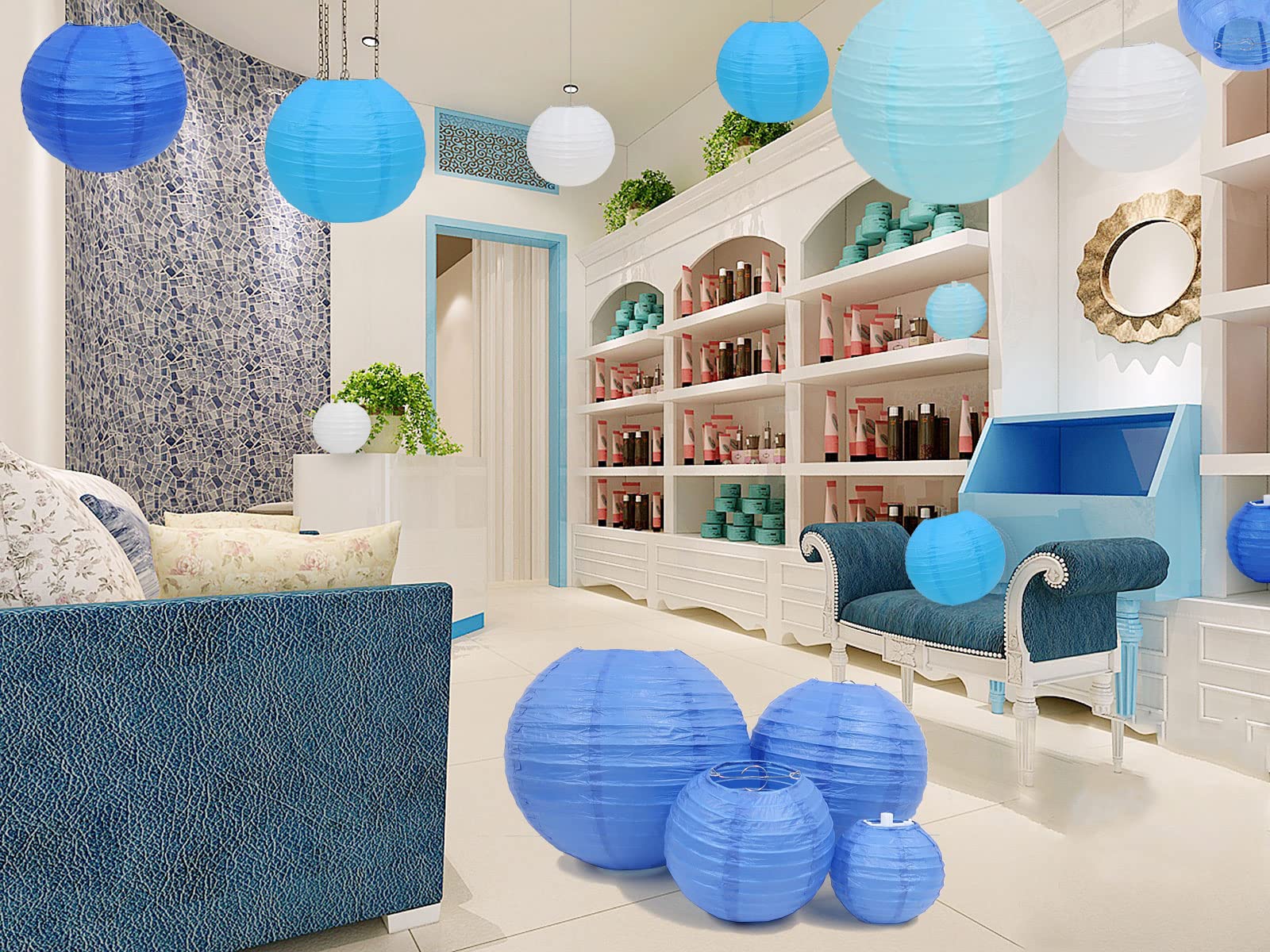 LURICO Paper Lanterns - Paper Hanging Decorations Ball Lanterns Lamps for Home Decor, Parties, and Weddings