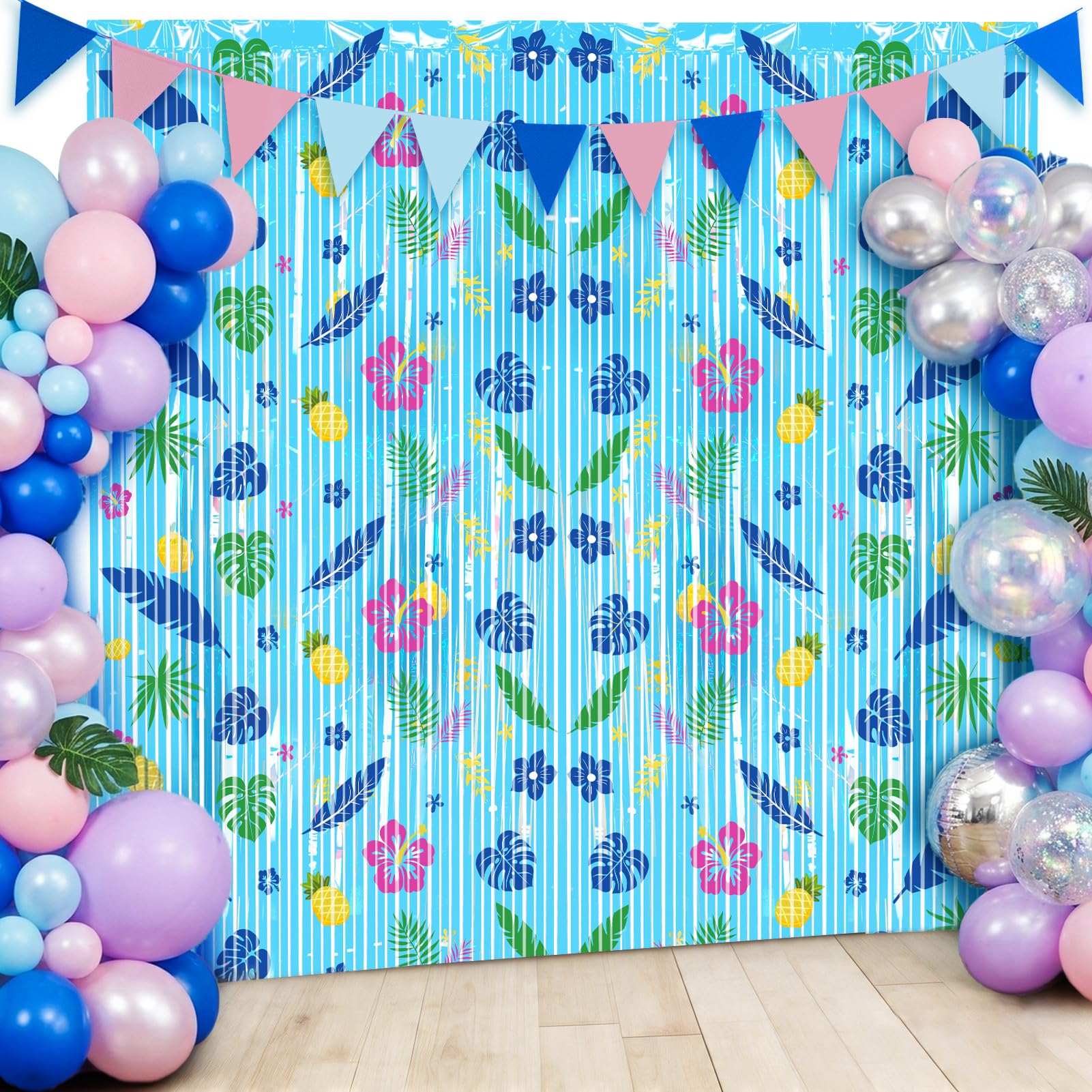 4-Pack Foil Fringe Curtain Backdrop for Parties