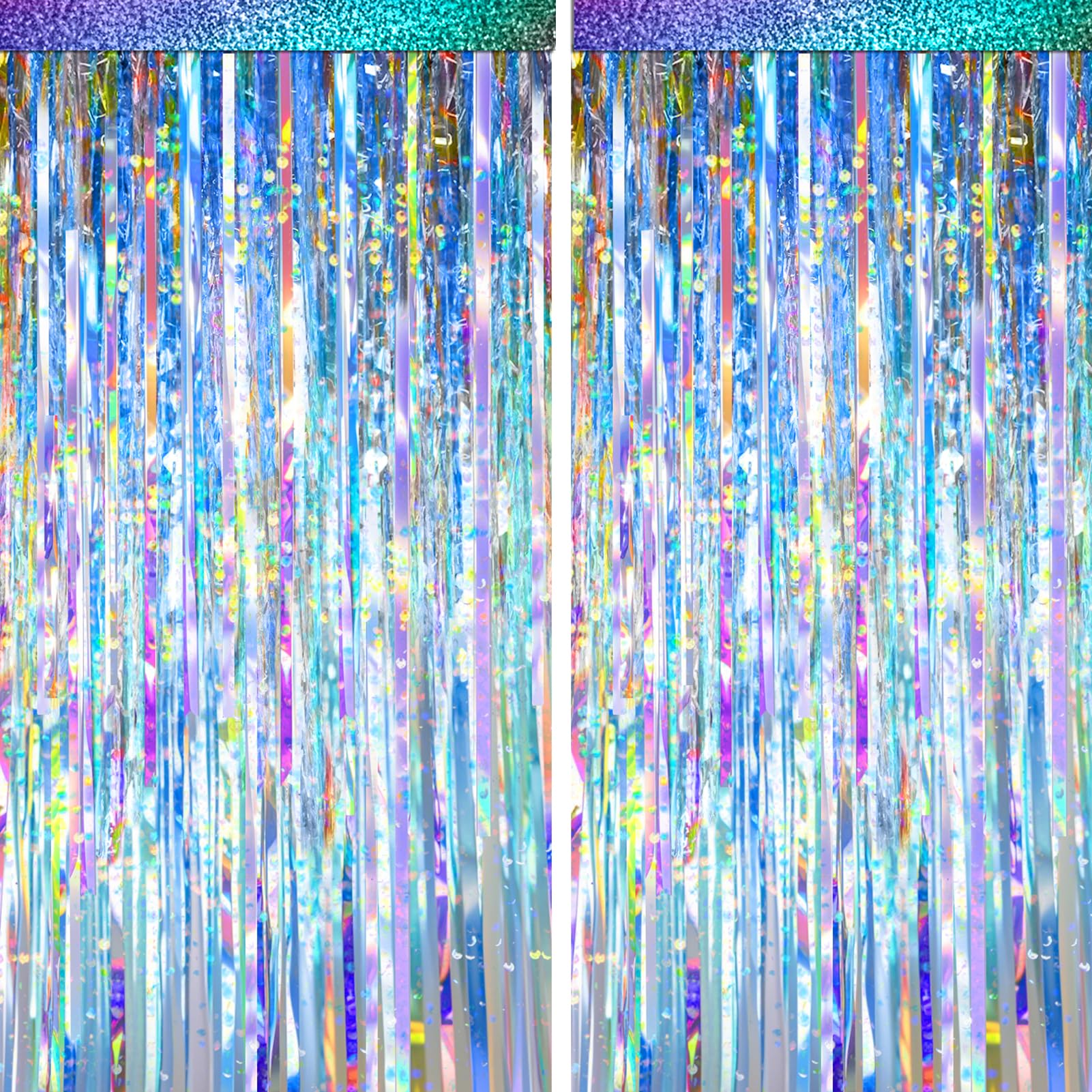 4-Pack Foil Fringe Curtain Backdrop for Parties