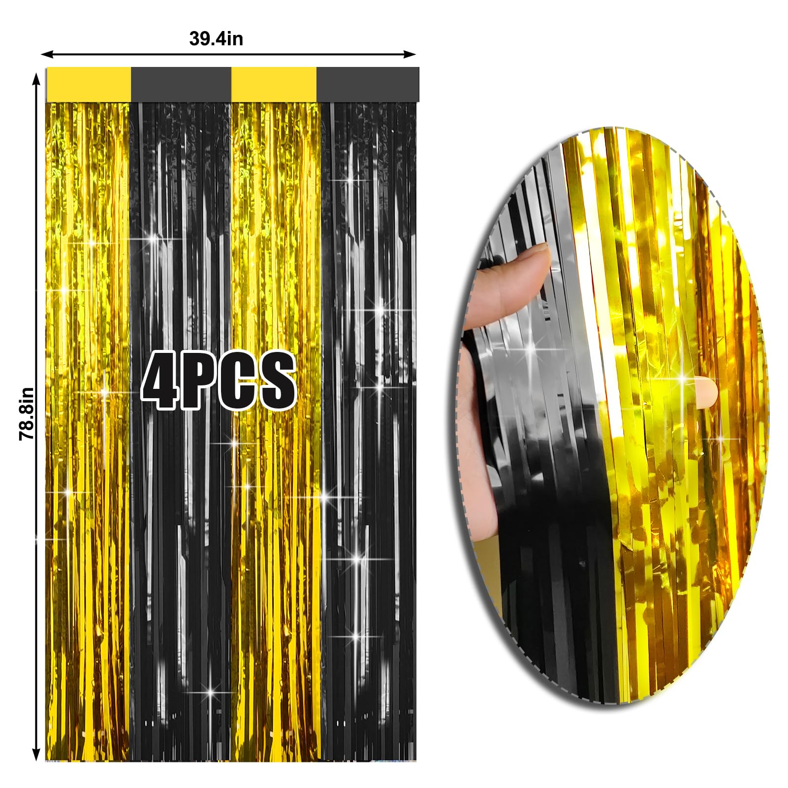 4 Packs Foil Fringe Curtain