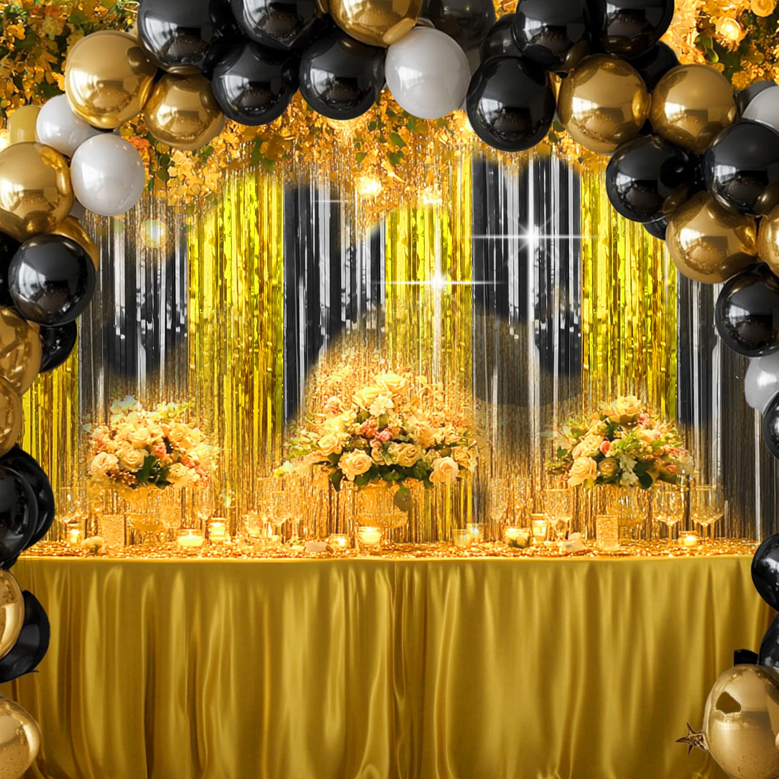 4 Packs Foil Fringe Curtain