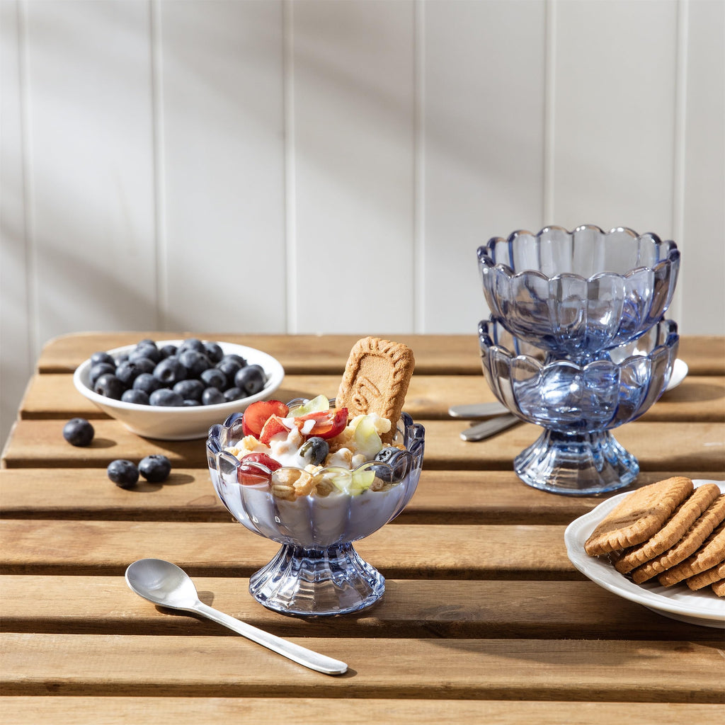 6-Piece 5 oz Footed Tulip Glass Dessert Bowl Set