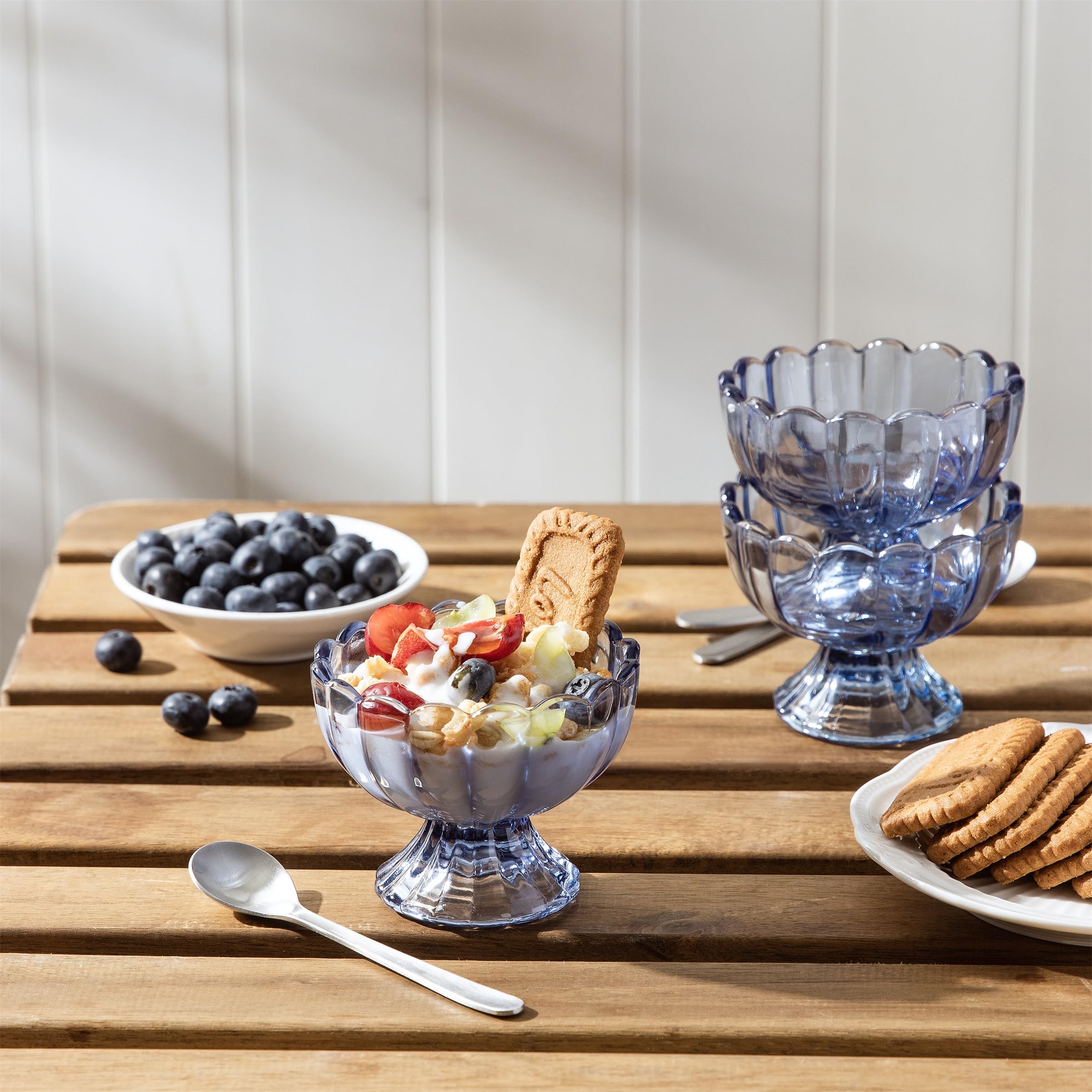 6-Piece 5 oz Footed Tulip Glass Dessert Bowl Set