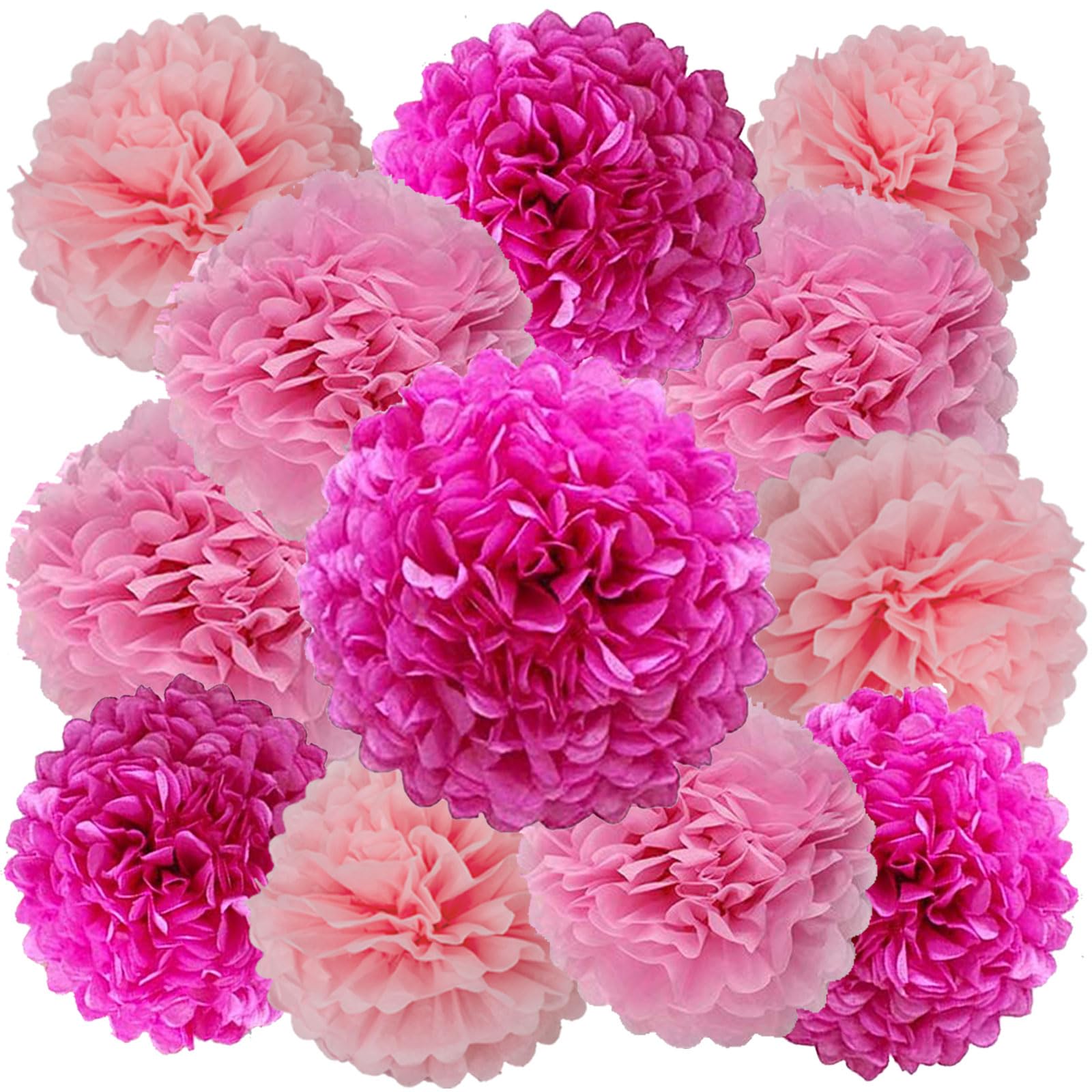 Hanging Tissue Paper Pom Pom Decorations for Parties