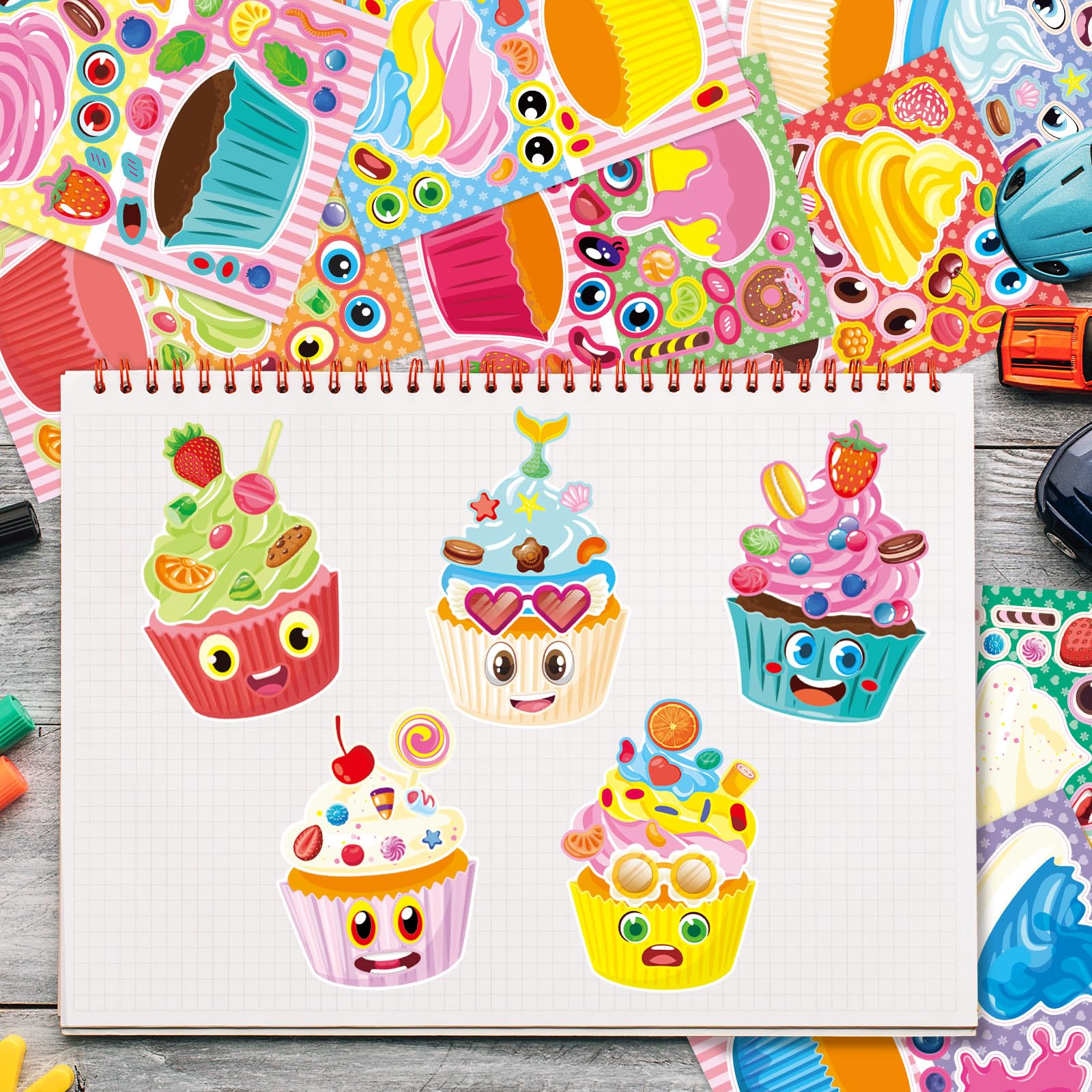 24-Sheet Make-Your-Own Face Sticker Activity Kit