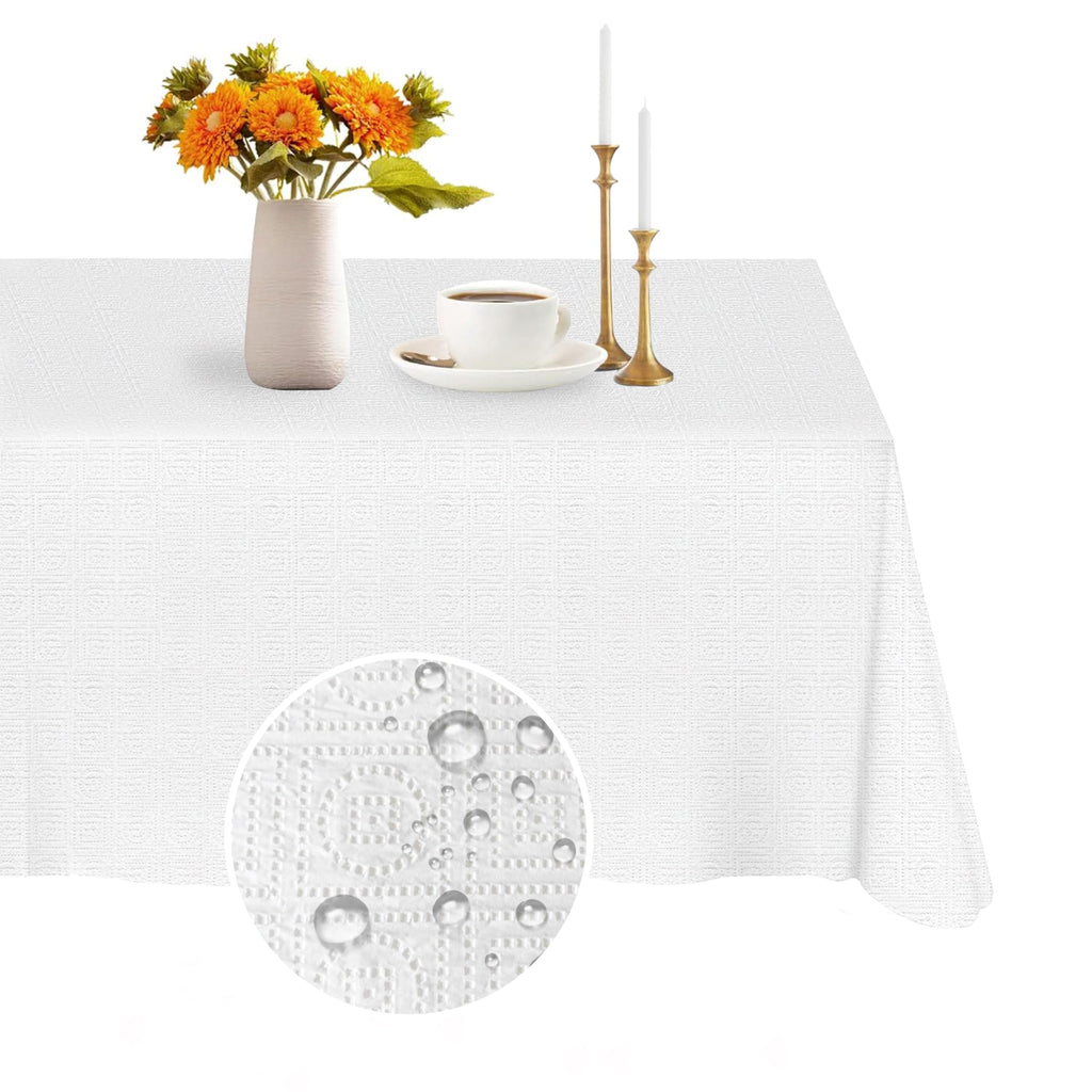 12-Pack White Paper & Plastic Rectangle Tablecloths