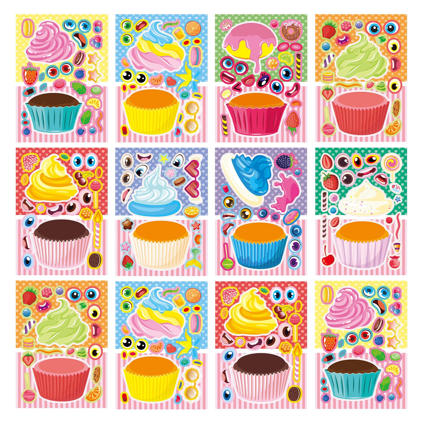 24-Sheet Make-Your-Own Face Sticker Activity Kit