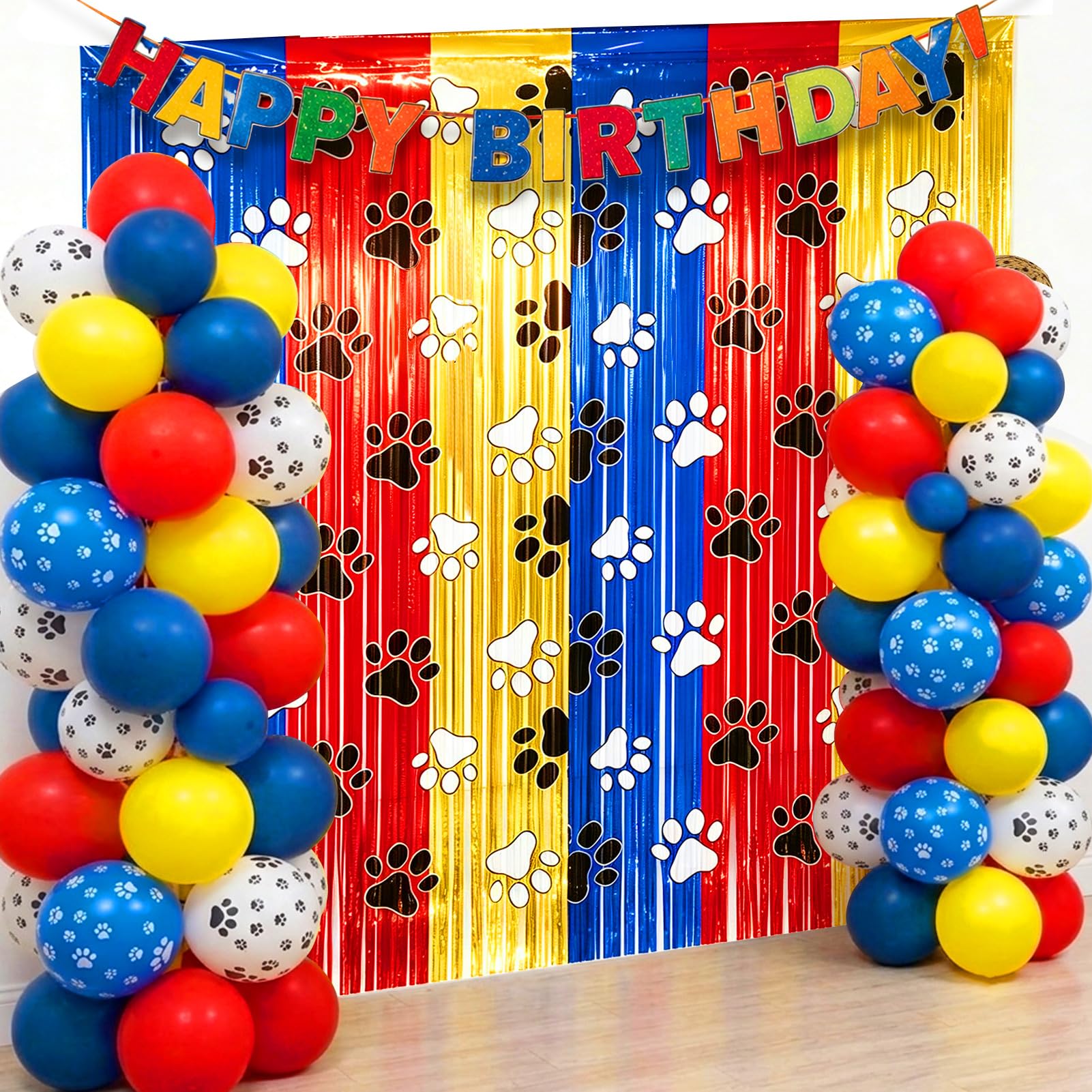 4-Pack Foil Fringe Curtain Backdrop for Parties