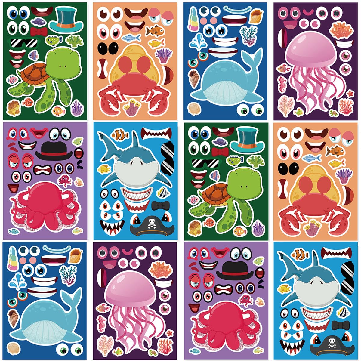 24-Sheet Make-Your-Own Face Sticker Activity Kit