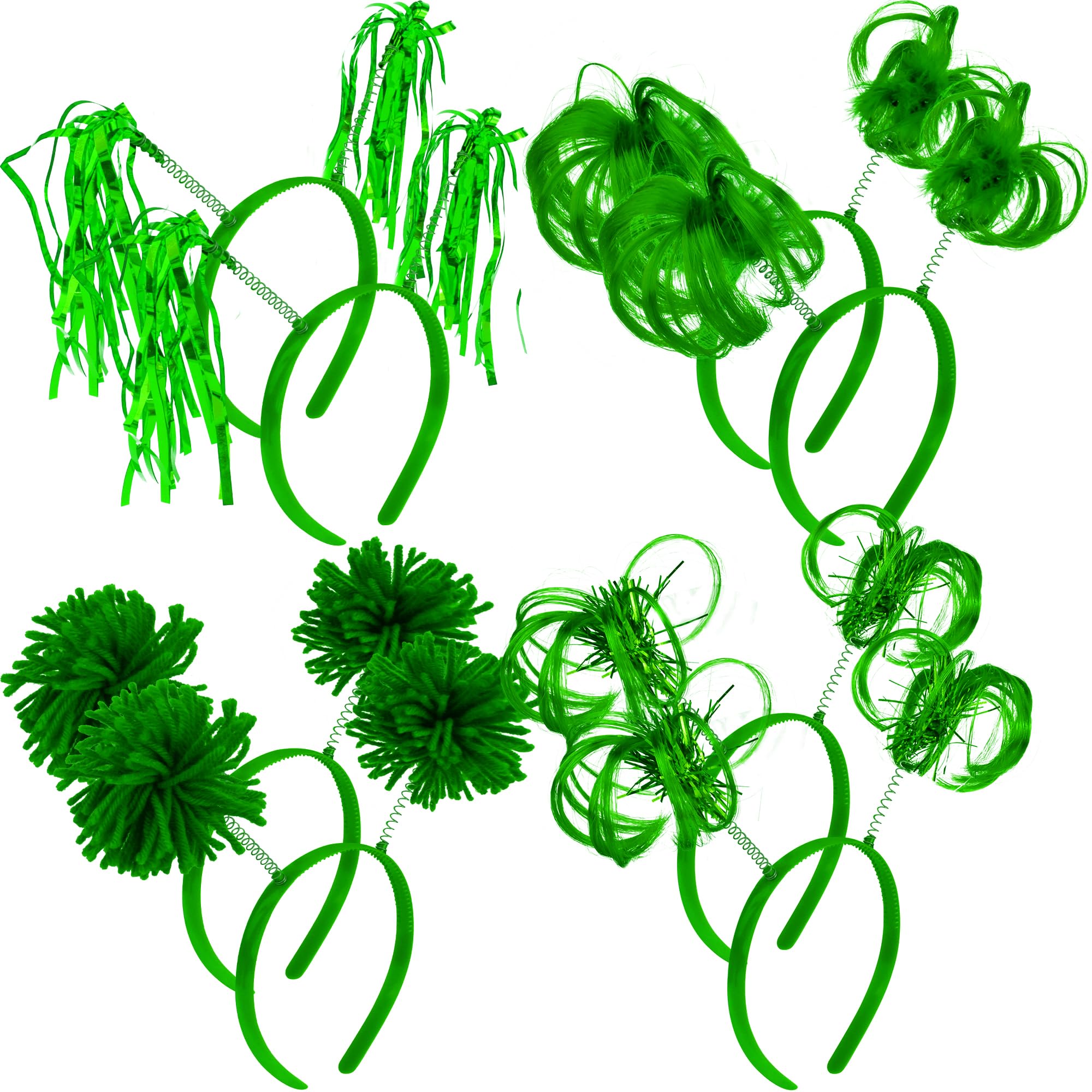 8-Piece Pom Pom Tinsel Headband Party Accessory Set