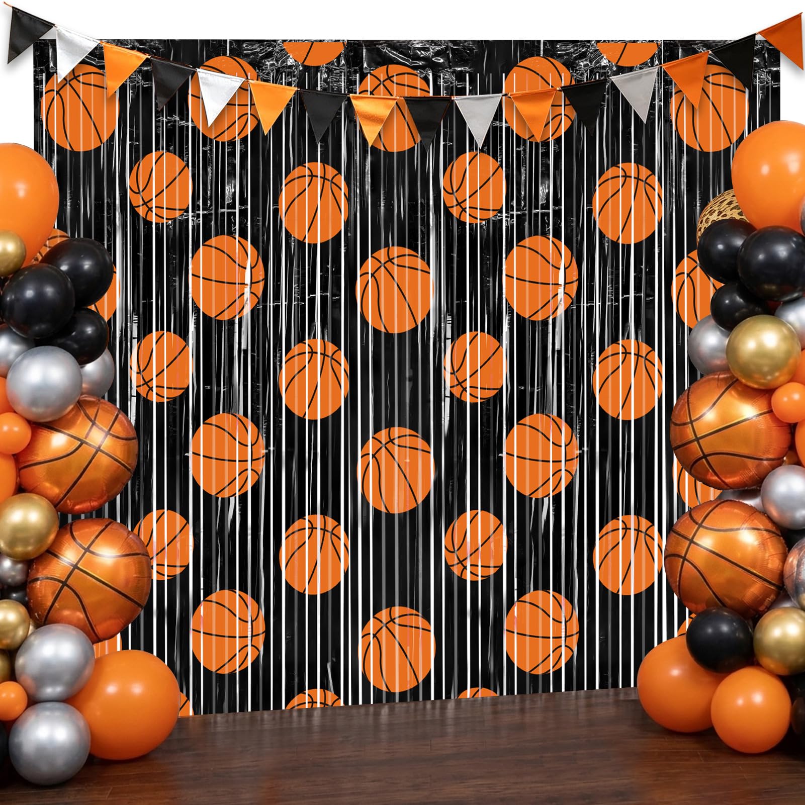 4-Pack Foil Fringe Curtain Backdrop for Parties