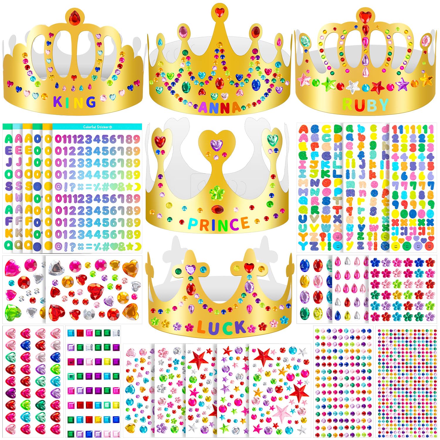 DIY Gold Paper Crown Decorating Craft Kit for Kids