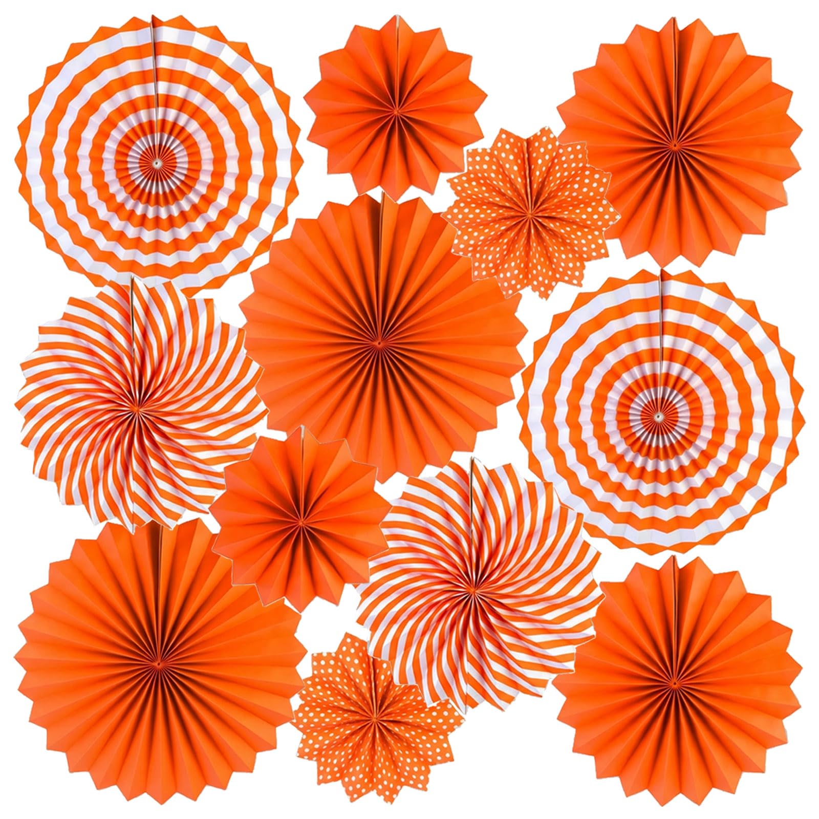 12-Piece Hanging Paper Fan Decoration Set for Parties