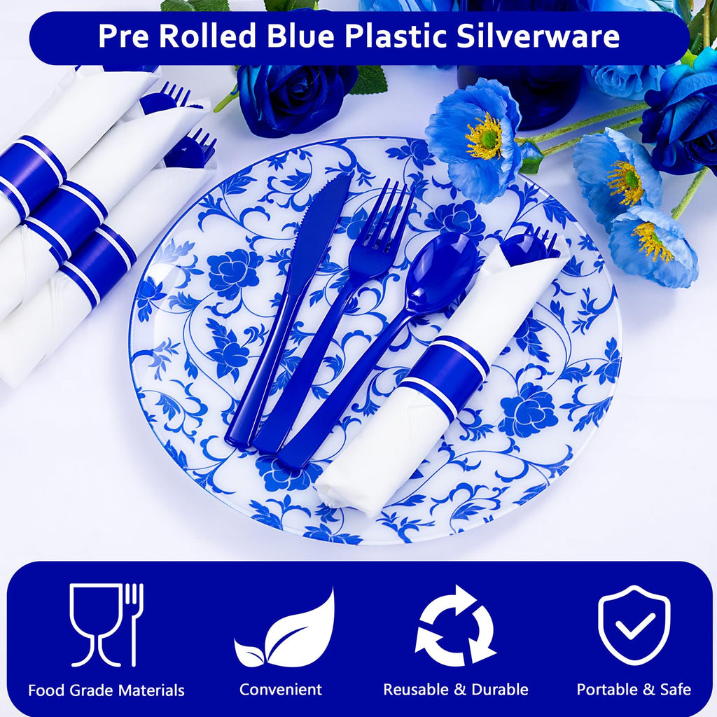Pre-Rolled Plastic Silverware Set for Parties & Events