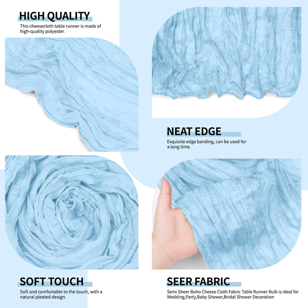 20 x 120-Inch Semi-Sheer Gauze Table Runner
