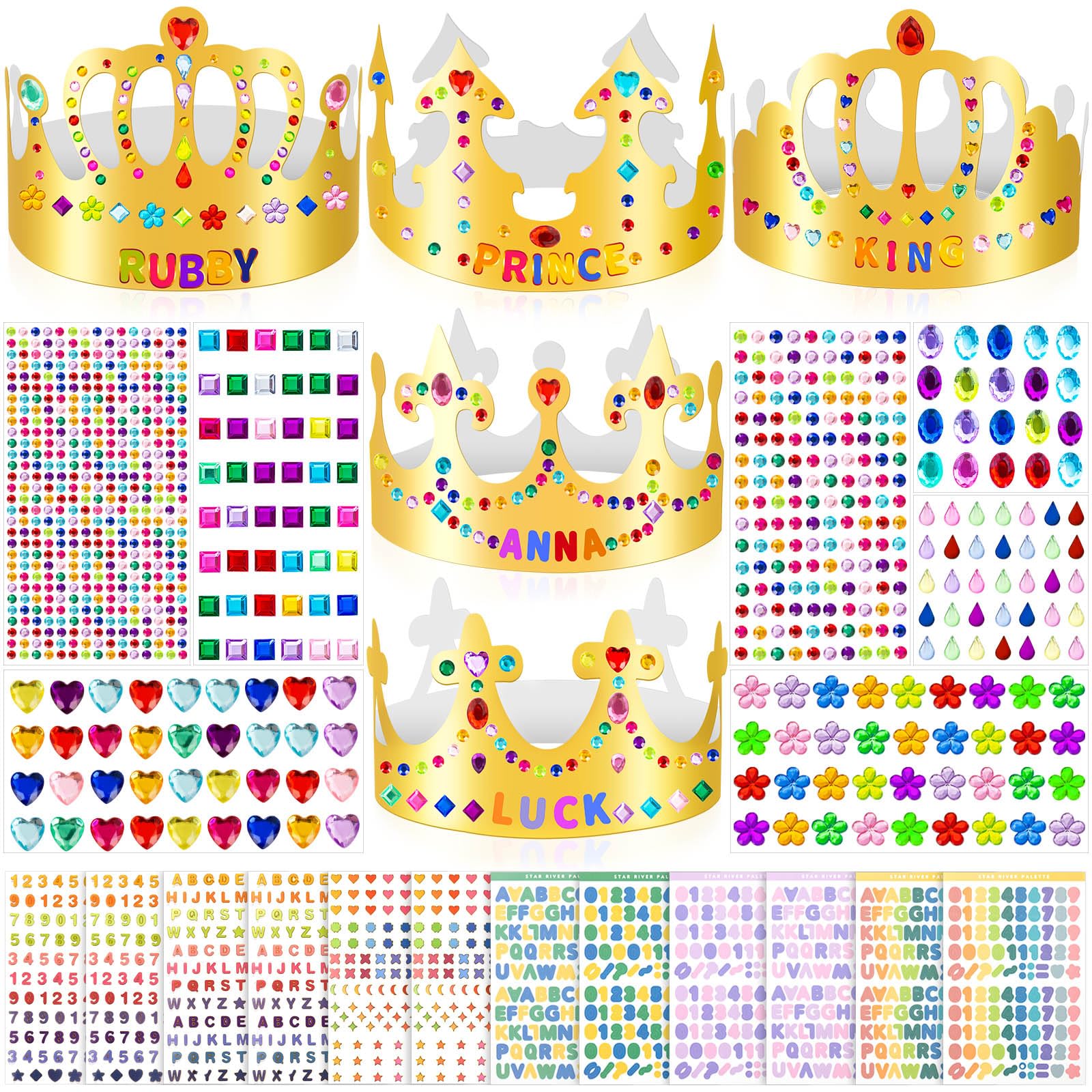 DIY Gold Paper Crown Decorating Craft Kit for Kids