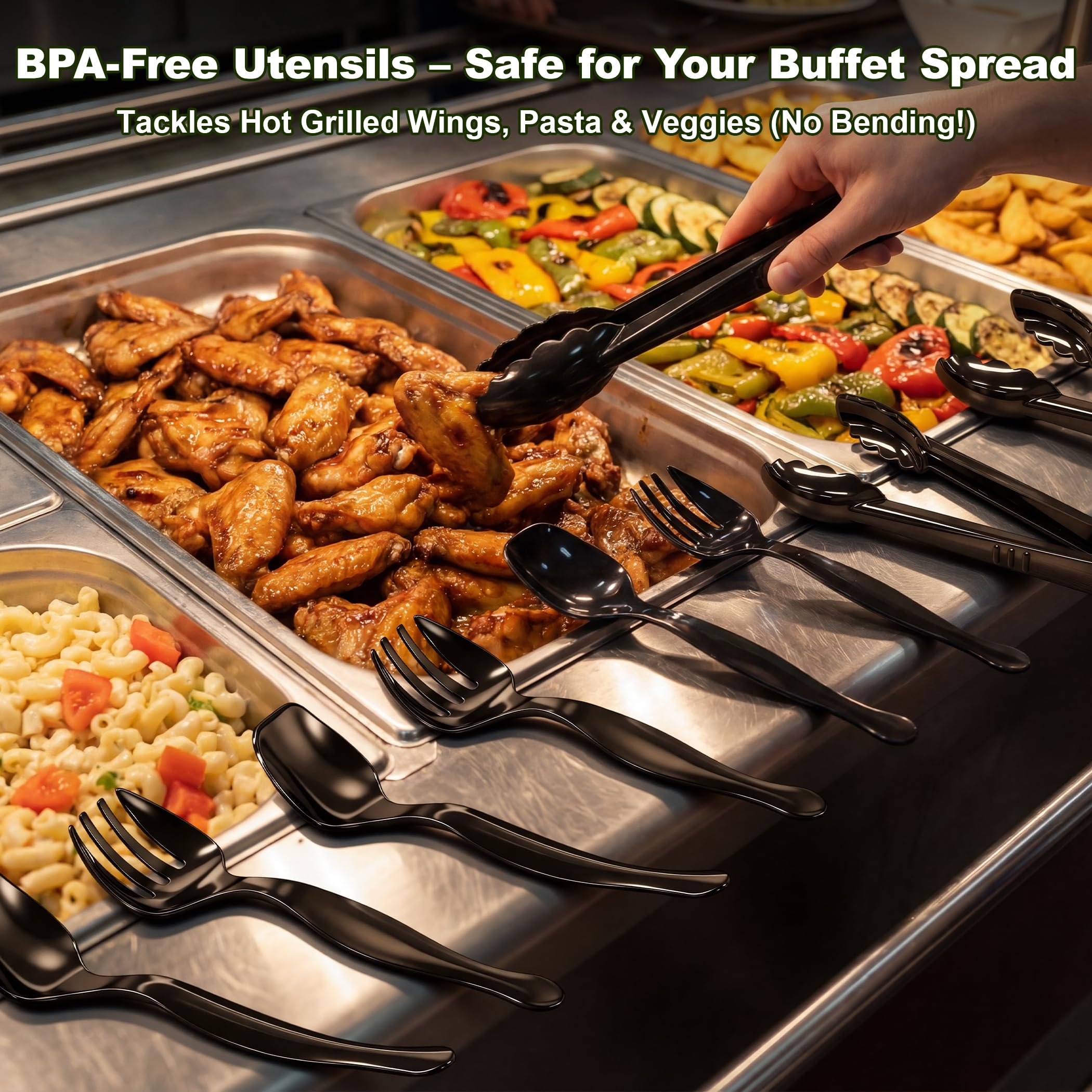 Heavy-Duty Disposable Serving Utensil Set for Buffets