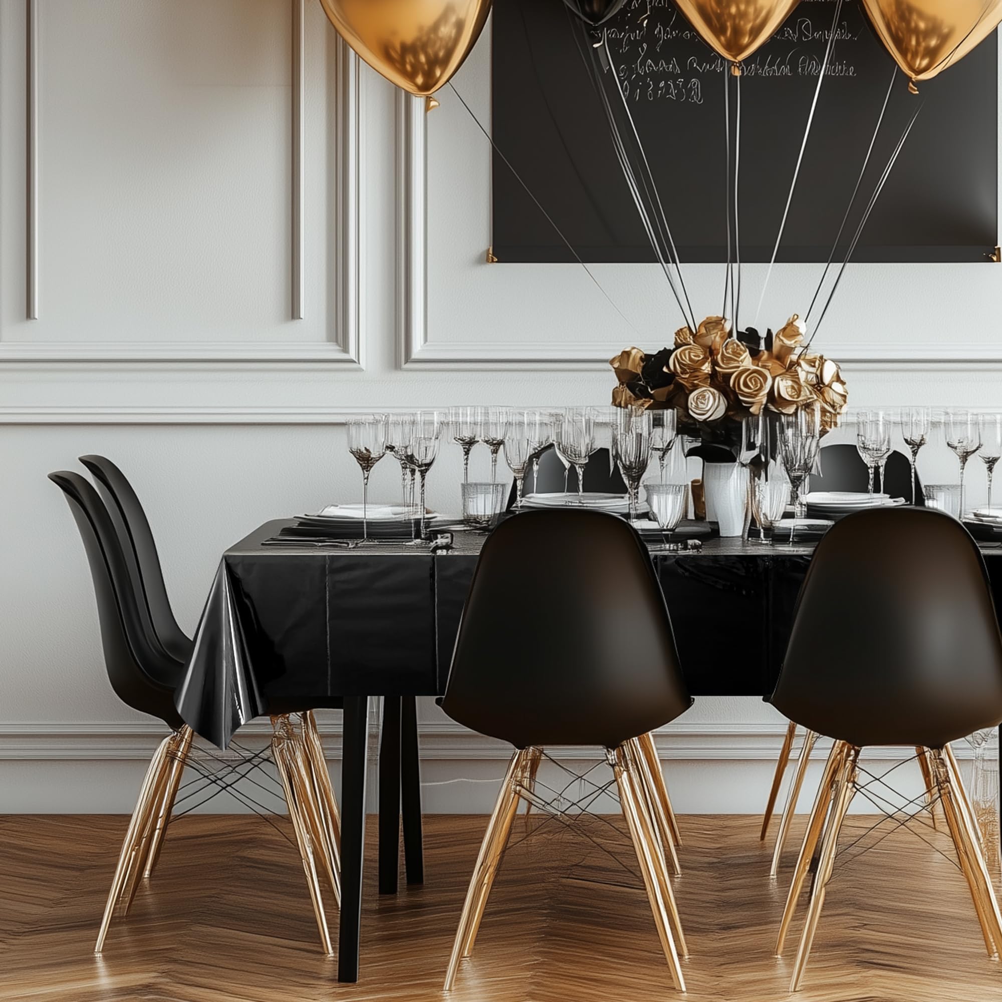 2-Piece Silver Foil Disposable Tablecloth Set for Parties