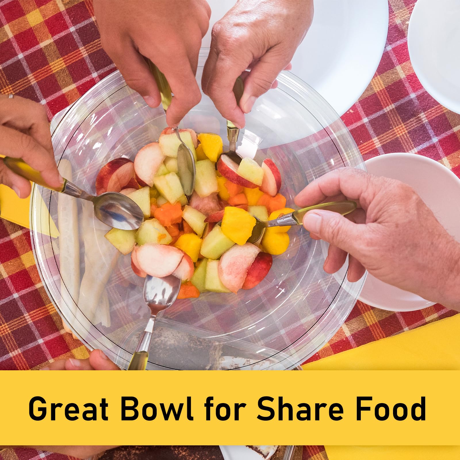16-Piece 160 oz Clear Disposable Serving Bowl Set