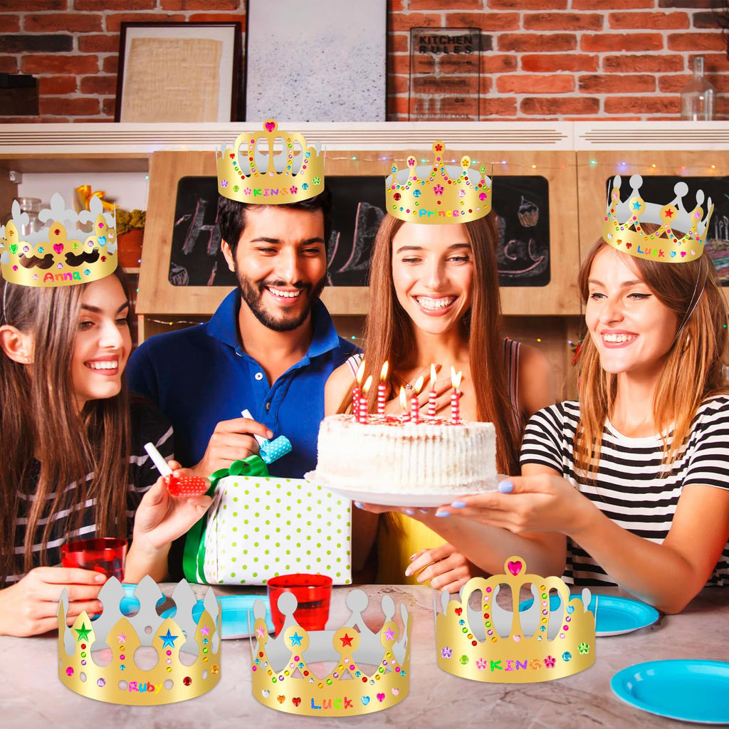 DIY Gold Paper Crown Decorating Craft Kit for Kids