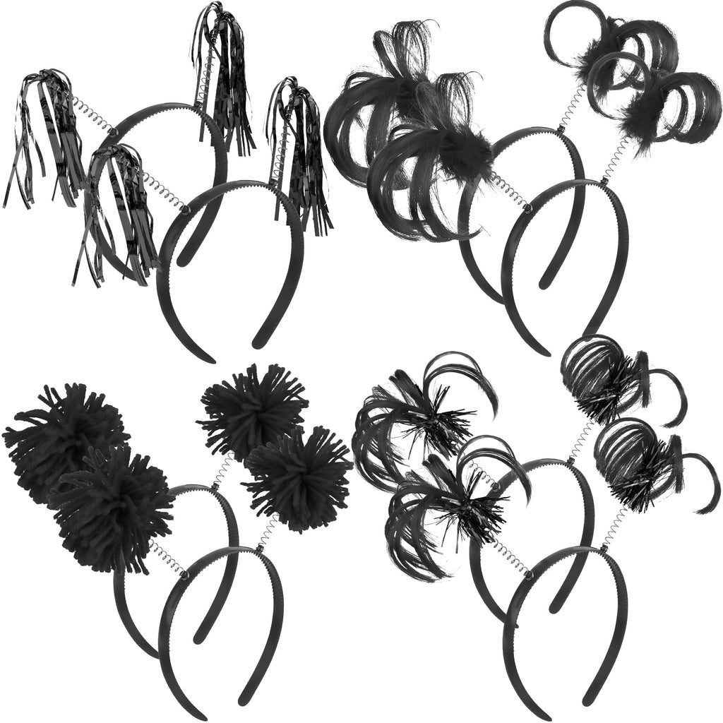 8-Piece Pom Pom Tinsel Headband Party Accessory Set