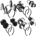 8-Piece Pom Pom Tinsel Headband Party Accessory Set