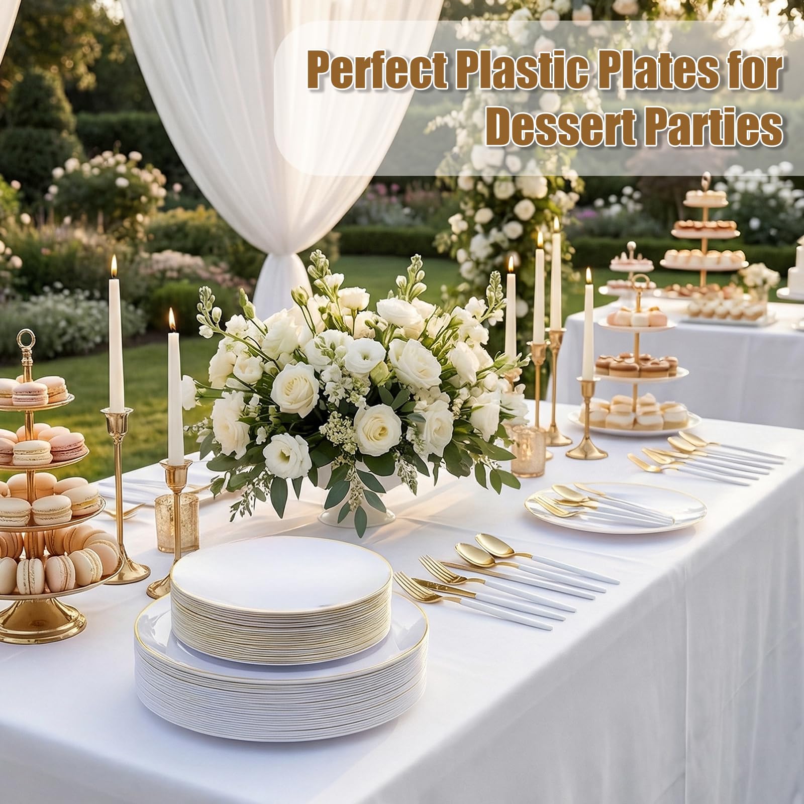 150-Piece Disposable Plastic Plate Set for Parties