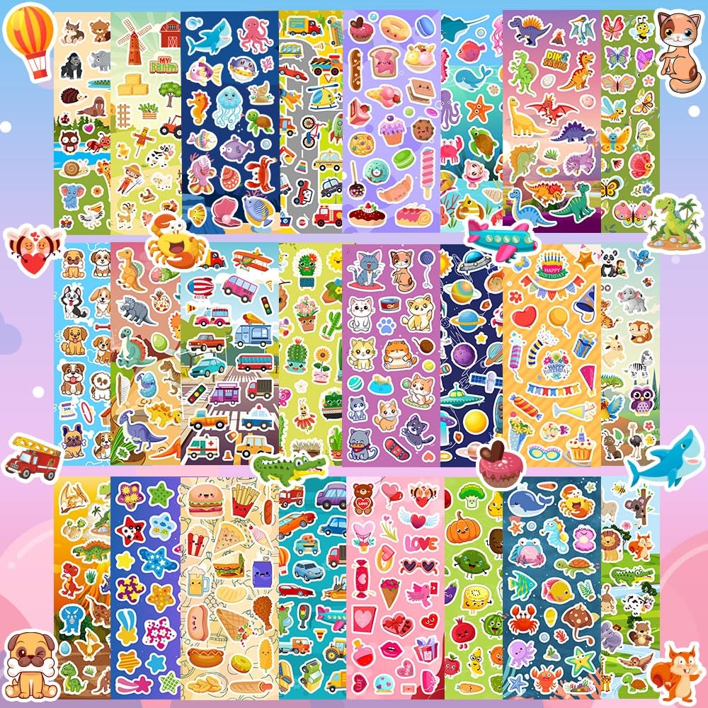 Kids Sticker Pack for Crafts, Scrapbooking & Party Favors