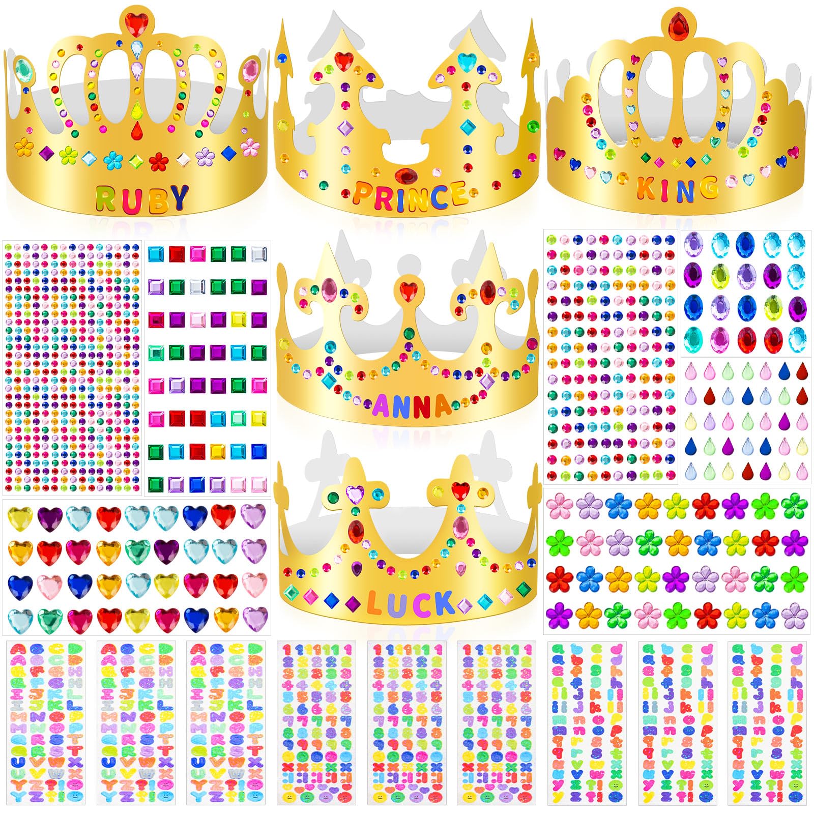 DIY Gold Paper Crown Decorating Craft Kit for Kids