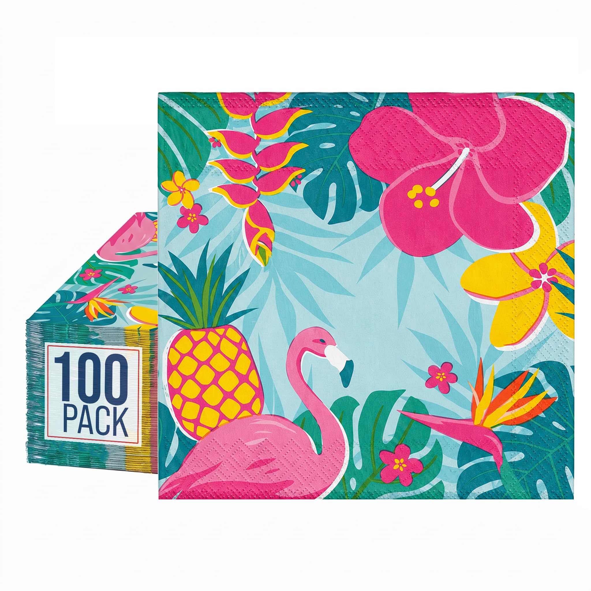 100-Pack 2-Ply Colored Paper Napkins for Parties