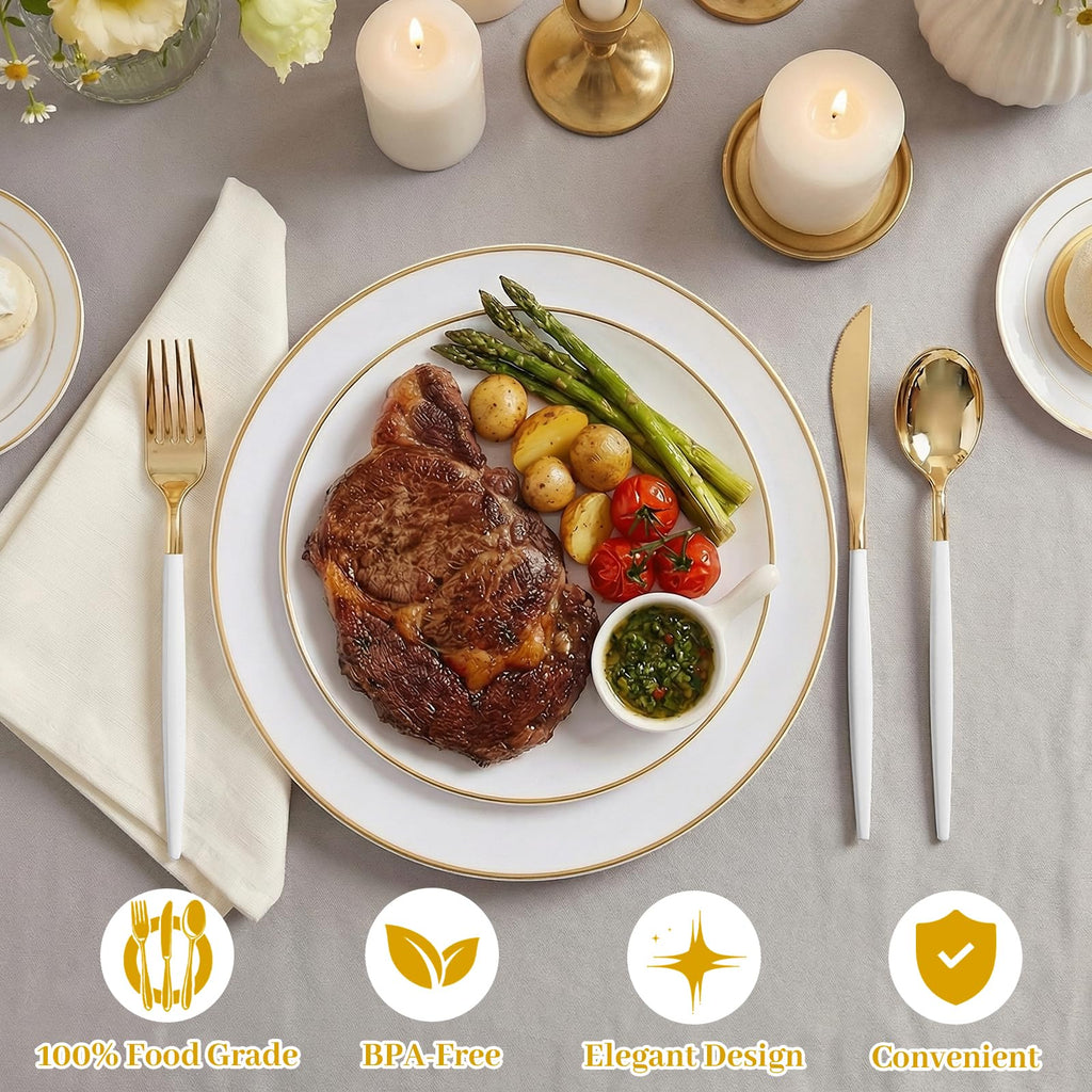 150-Piece Disposable Plastic Plate Set for Parties