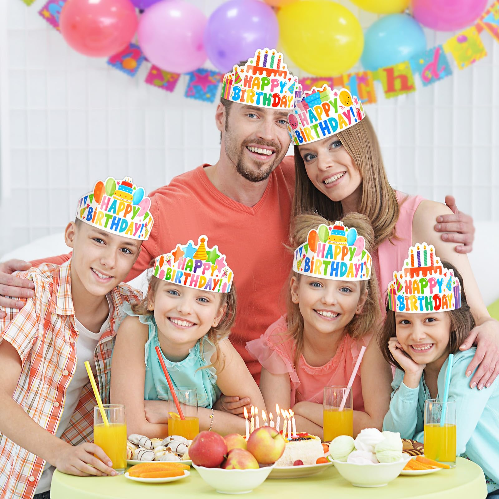 32-Piece Adjustable Birthday Crown Party Hat Set