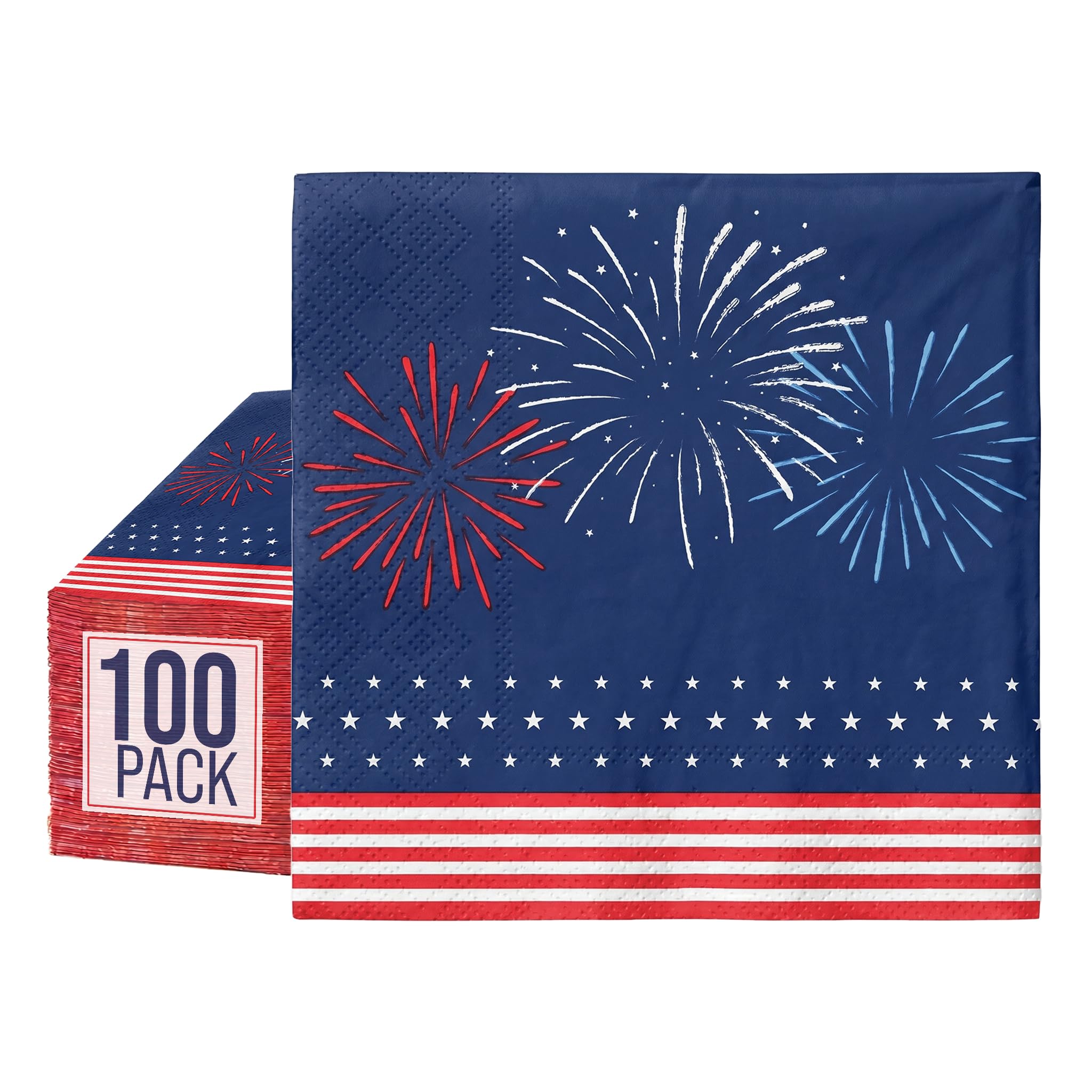 100-Pack 2-Ply Colored Paper Napkins for Parties