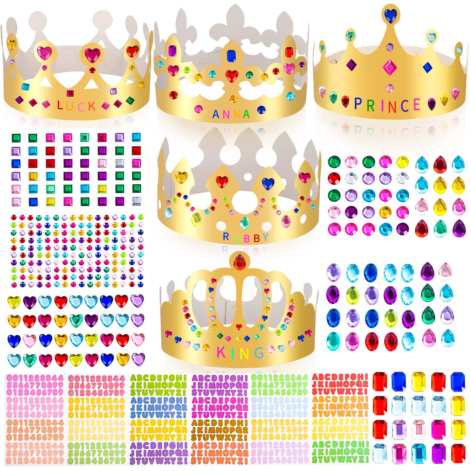 DIY Gold Paper Crown Decorating Craft Kit for Kids