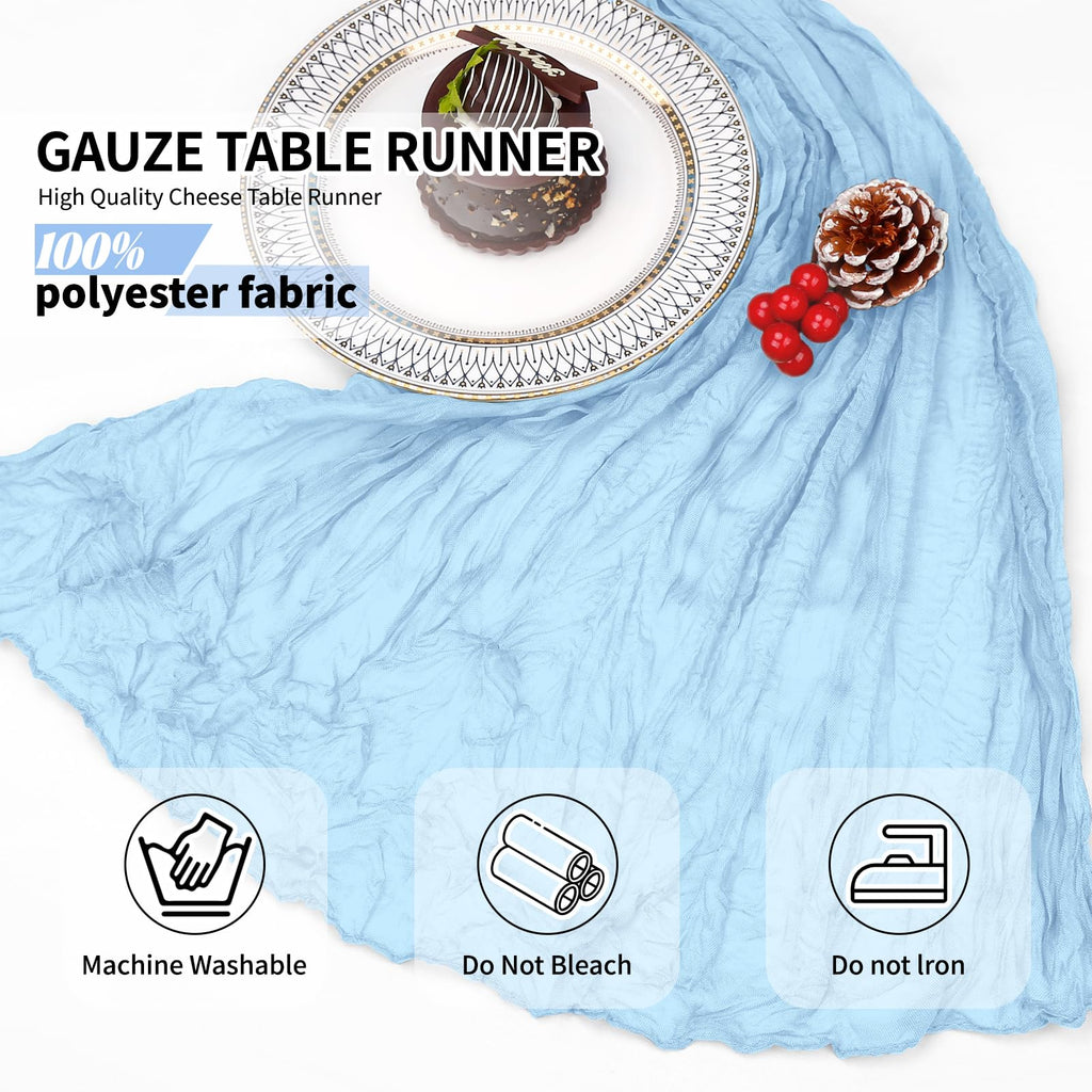 20 x 120-Inch Semi-Sheer Gauze Table Runner