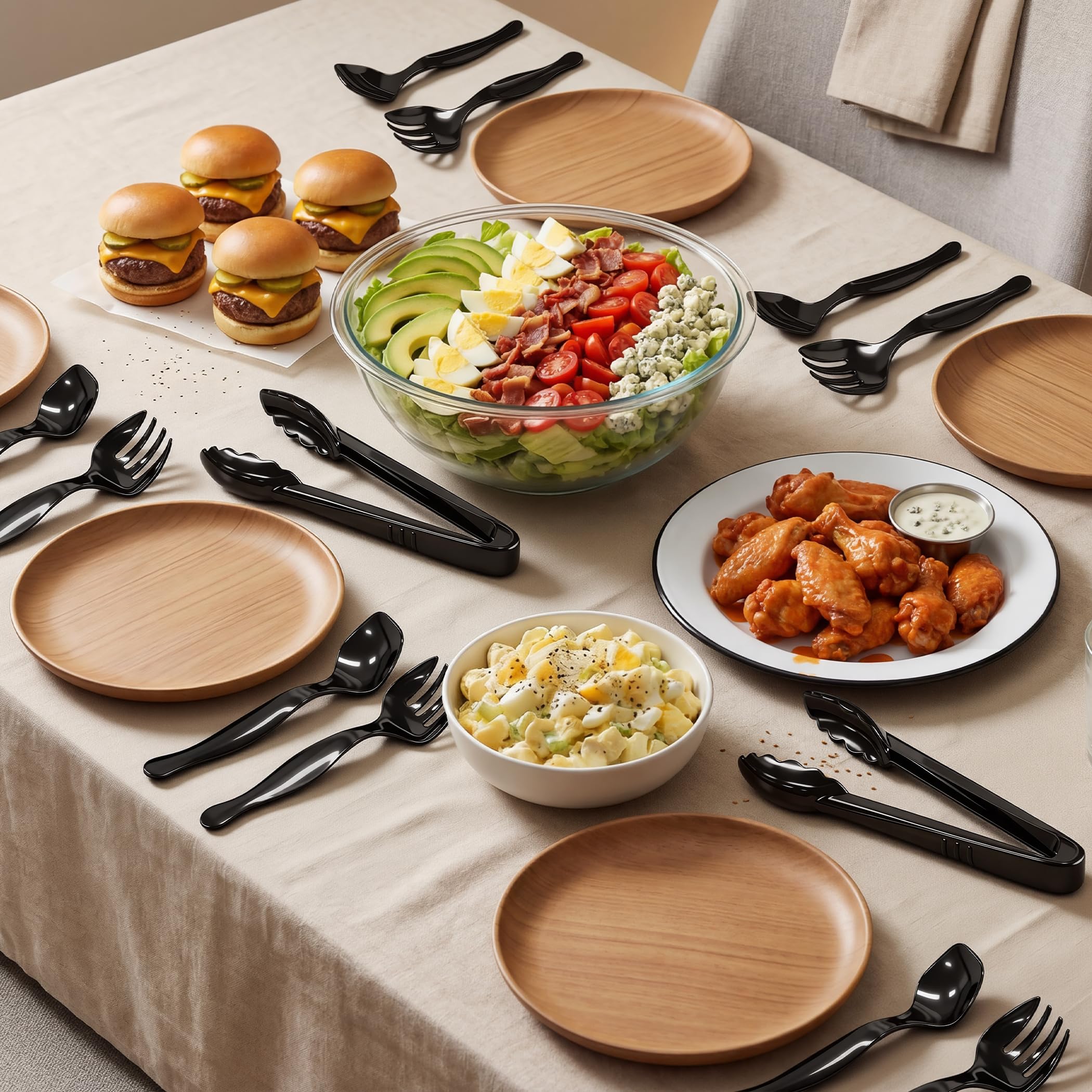 Heavy-Duty Disposable Serving Utensil Set for Buffets