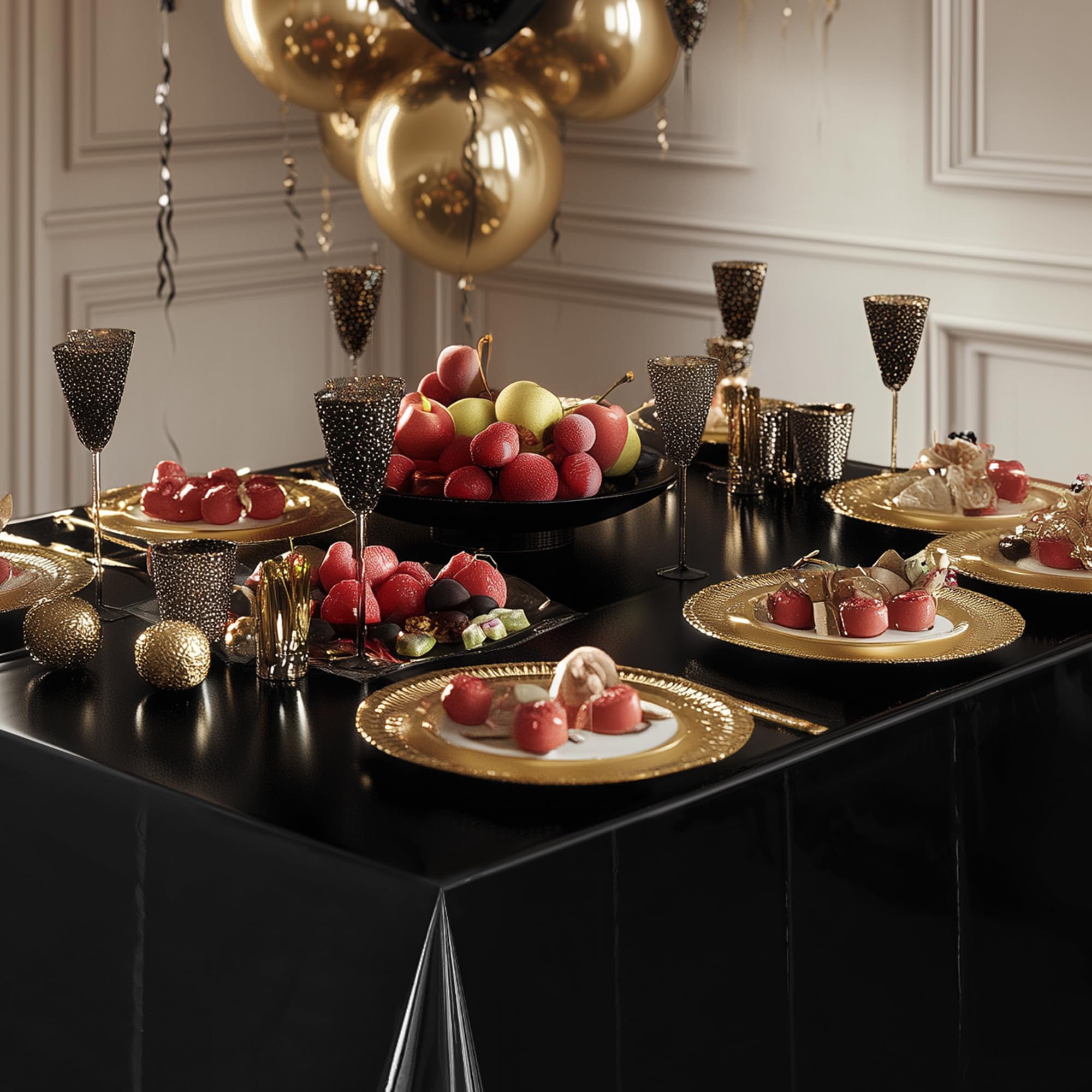 2-Piece Silver Foil Disposable Tablecloth Set for Parties