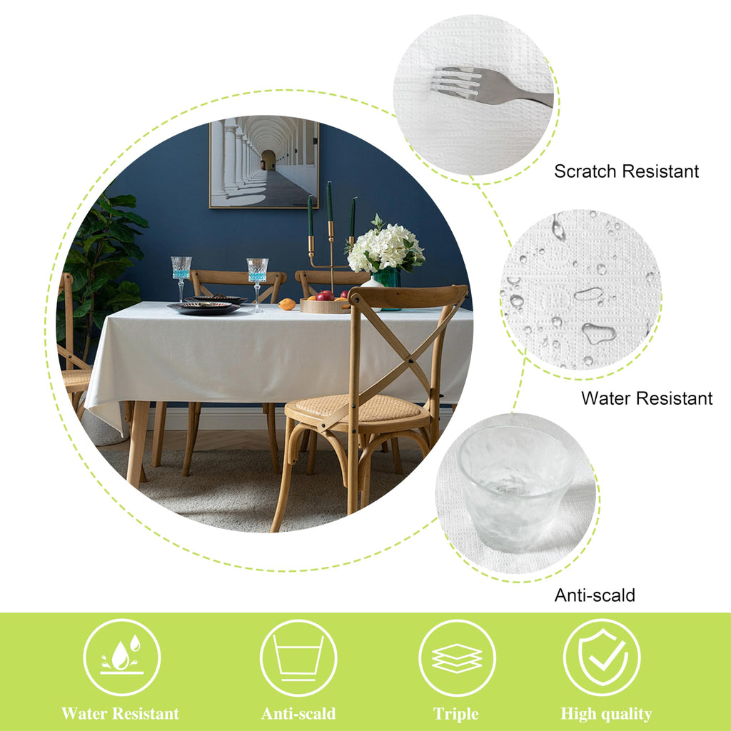12-Pack White Paper & Plastic Rectangle Tablecloths