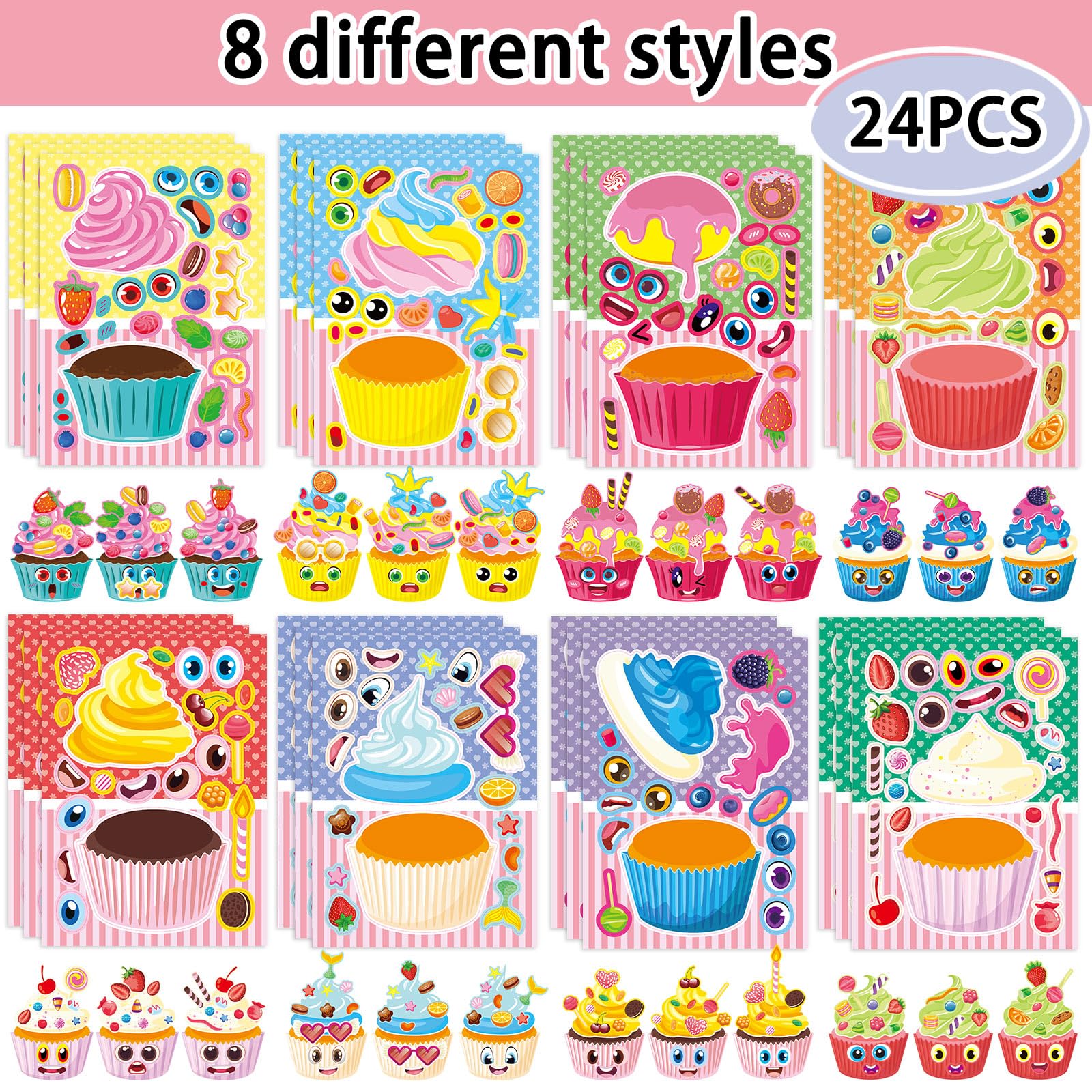 24-Sheet Make-Your-Own Face Sticker Activity Kit