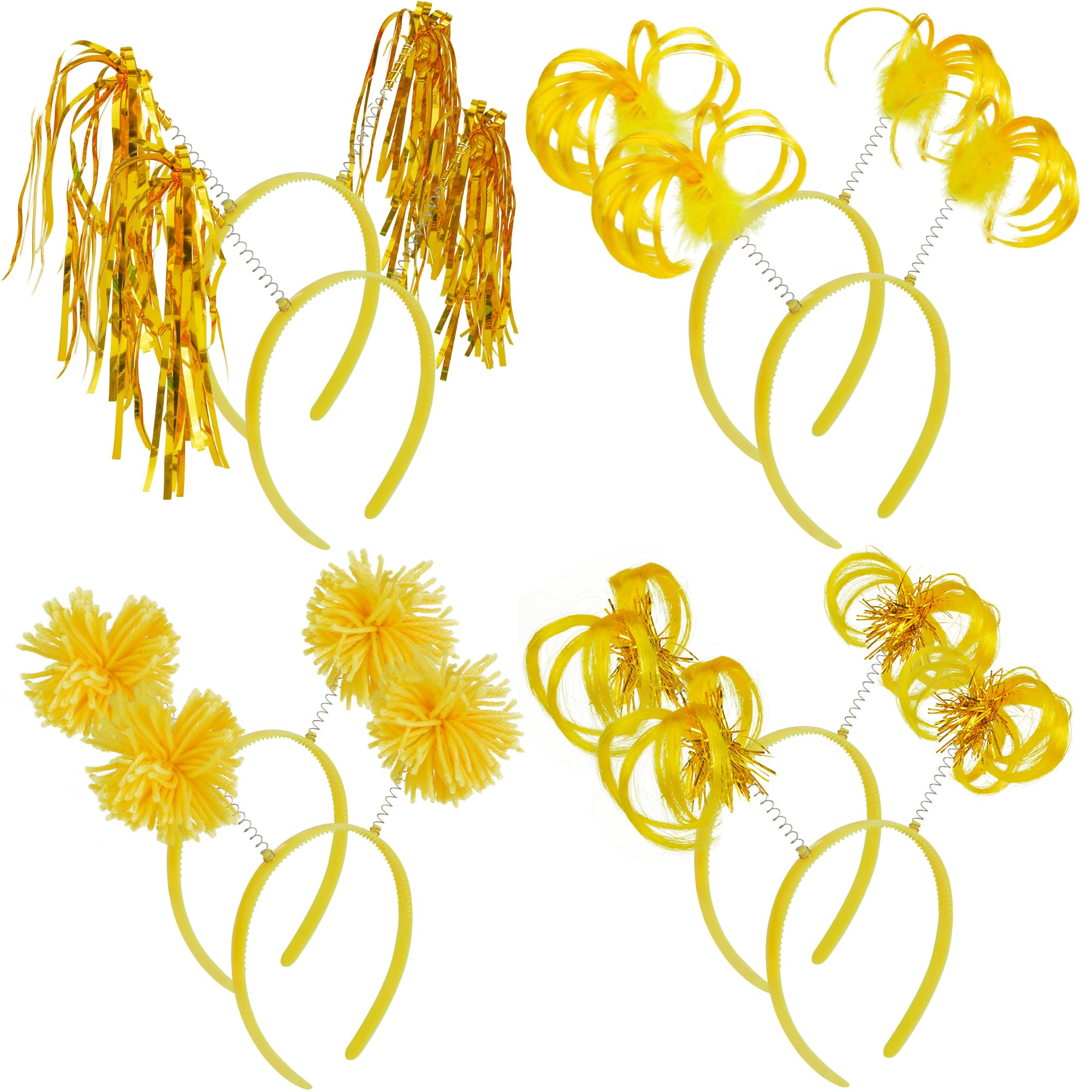 8-Piece Pom Pom Tinsel Headband Party Accessory Set