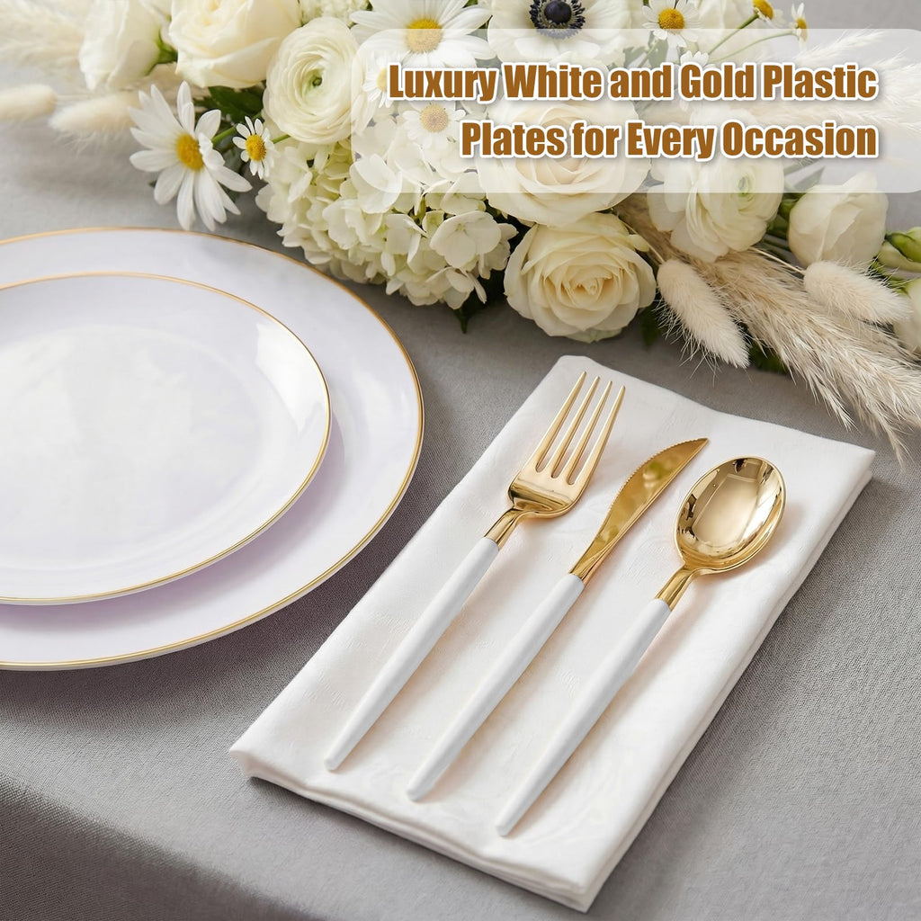 150-Piece Disposable Plastic Plate Set for Parties