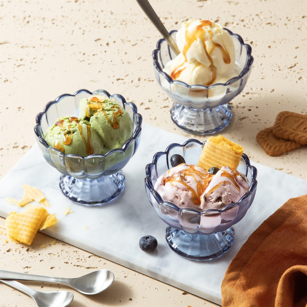 6-Piece 5 oz Footed Tulip Glass Dessert Bowl Set