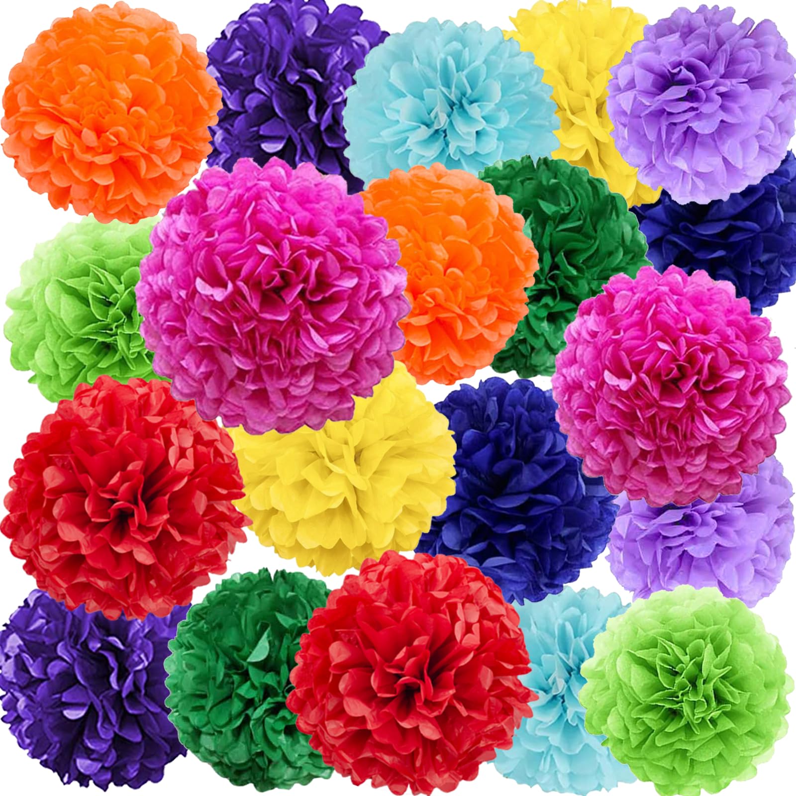 Hanging Tissue Paper Pom Pom Decorations for Parties