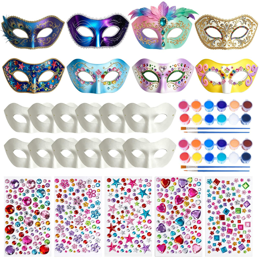 27-Piece Paper Mache Mask Decorating Activity Kit