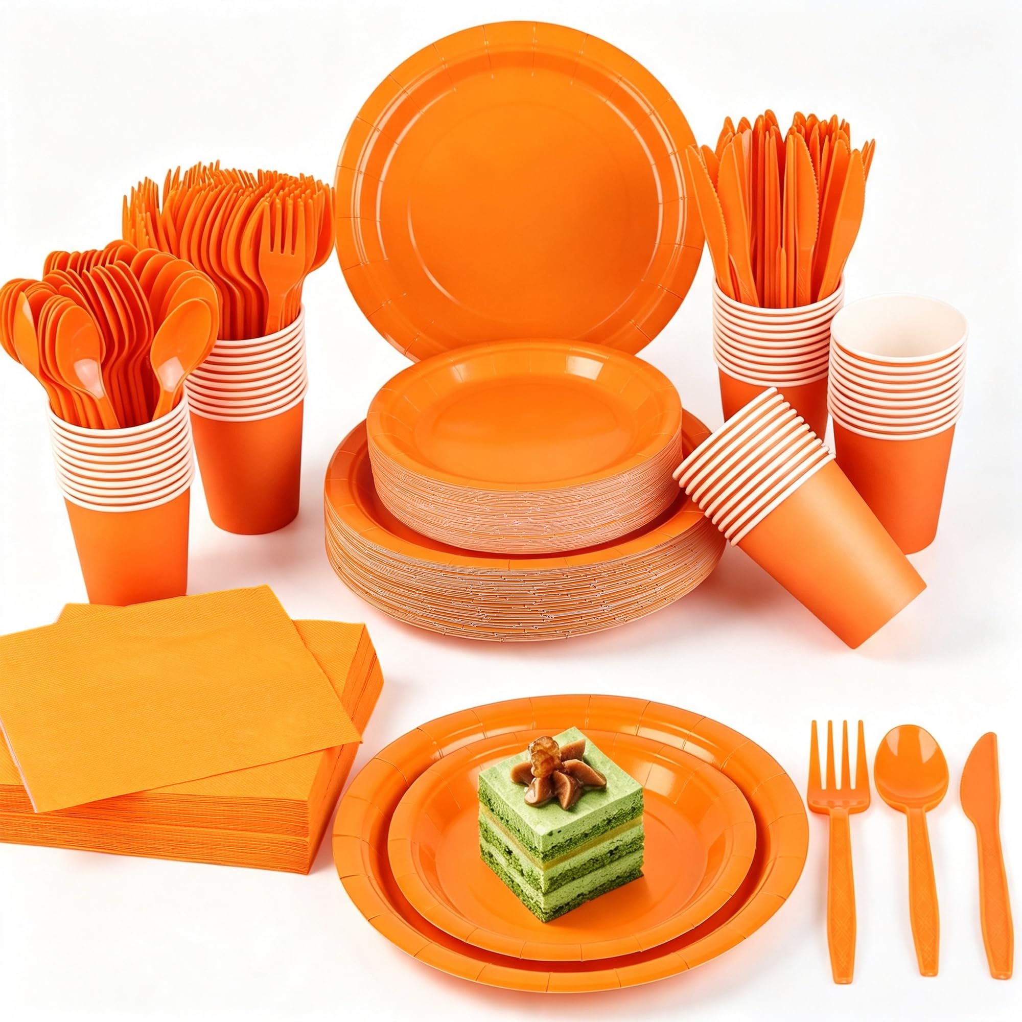 Disposable Party Tableware Set with Plates, Cups & Cutlery
