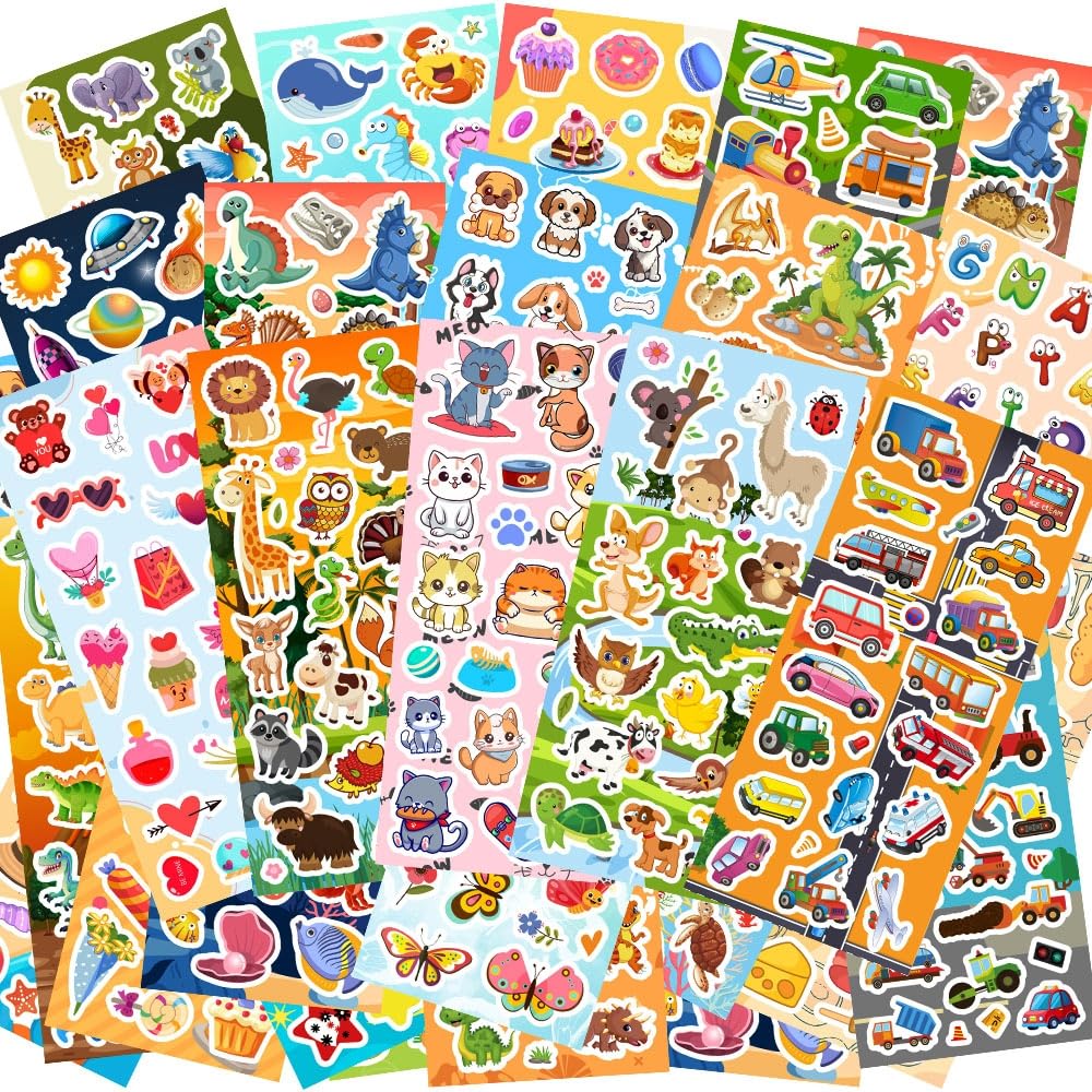 Kids Sticker Pack for Crafts, Scrapbooking & Party Favors