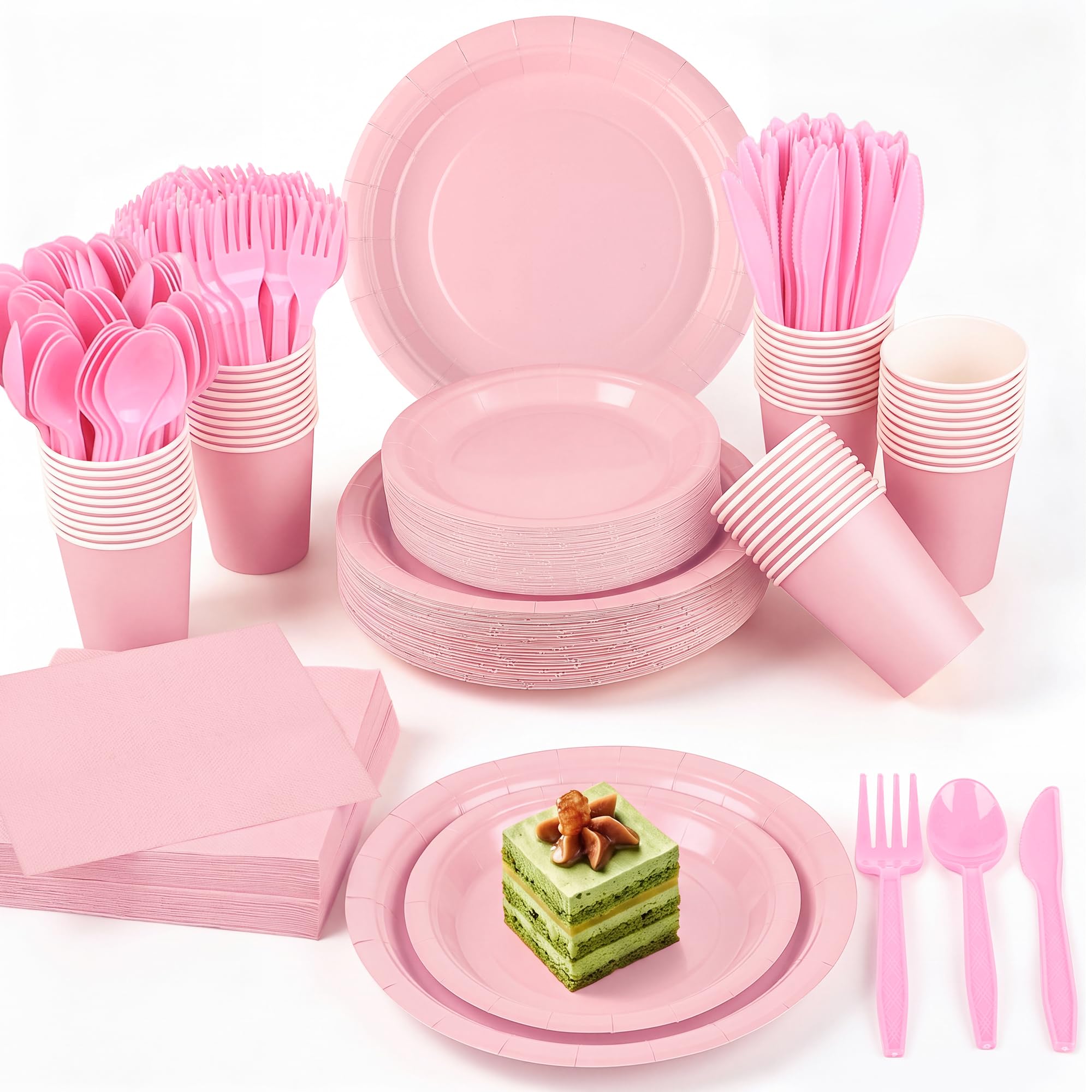 Disposable Party Tableware Set with Plates, Cups & Cutlery